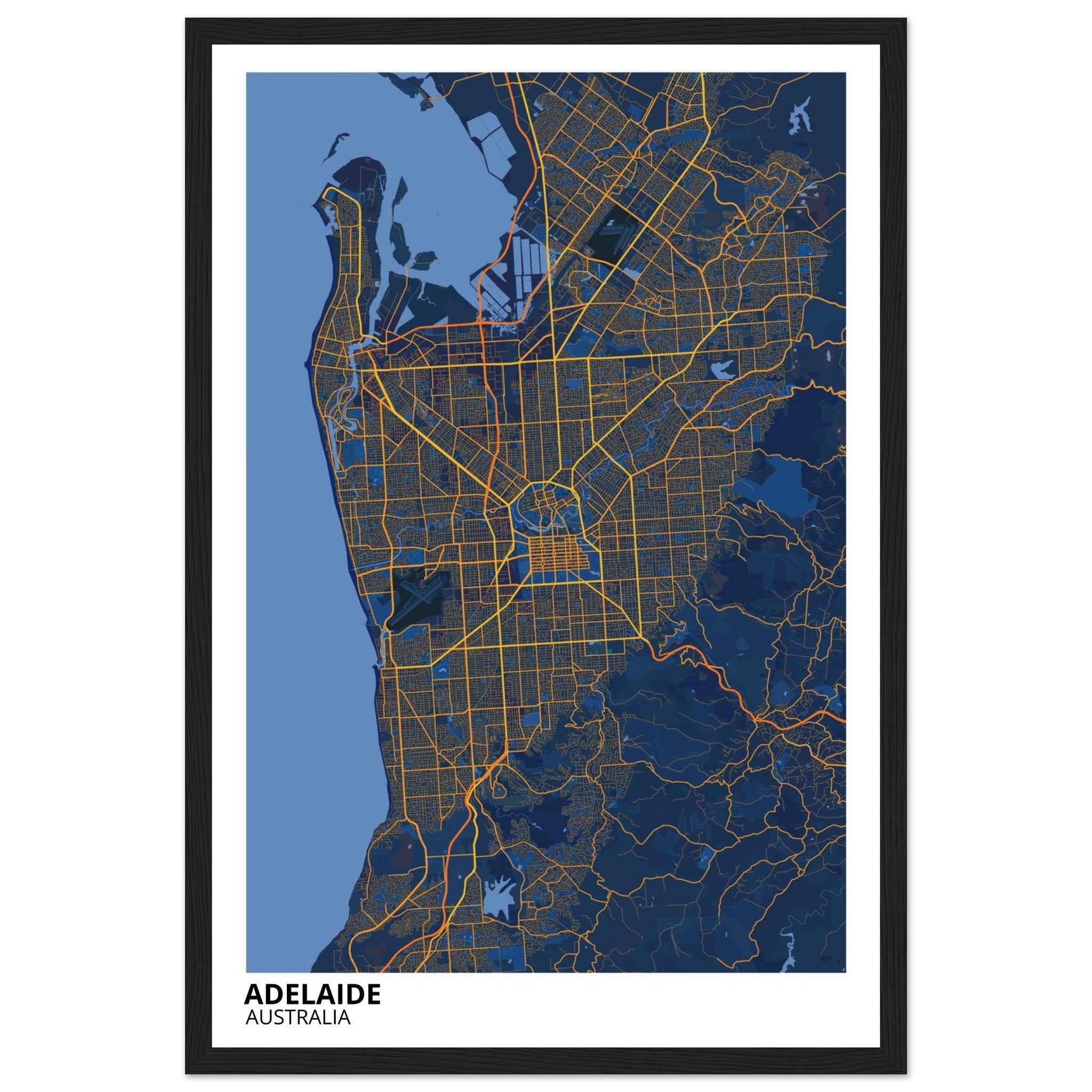 Adelaide Australia City Map Poster | Custom Map Art Print - Ink And Atlas