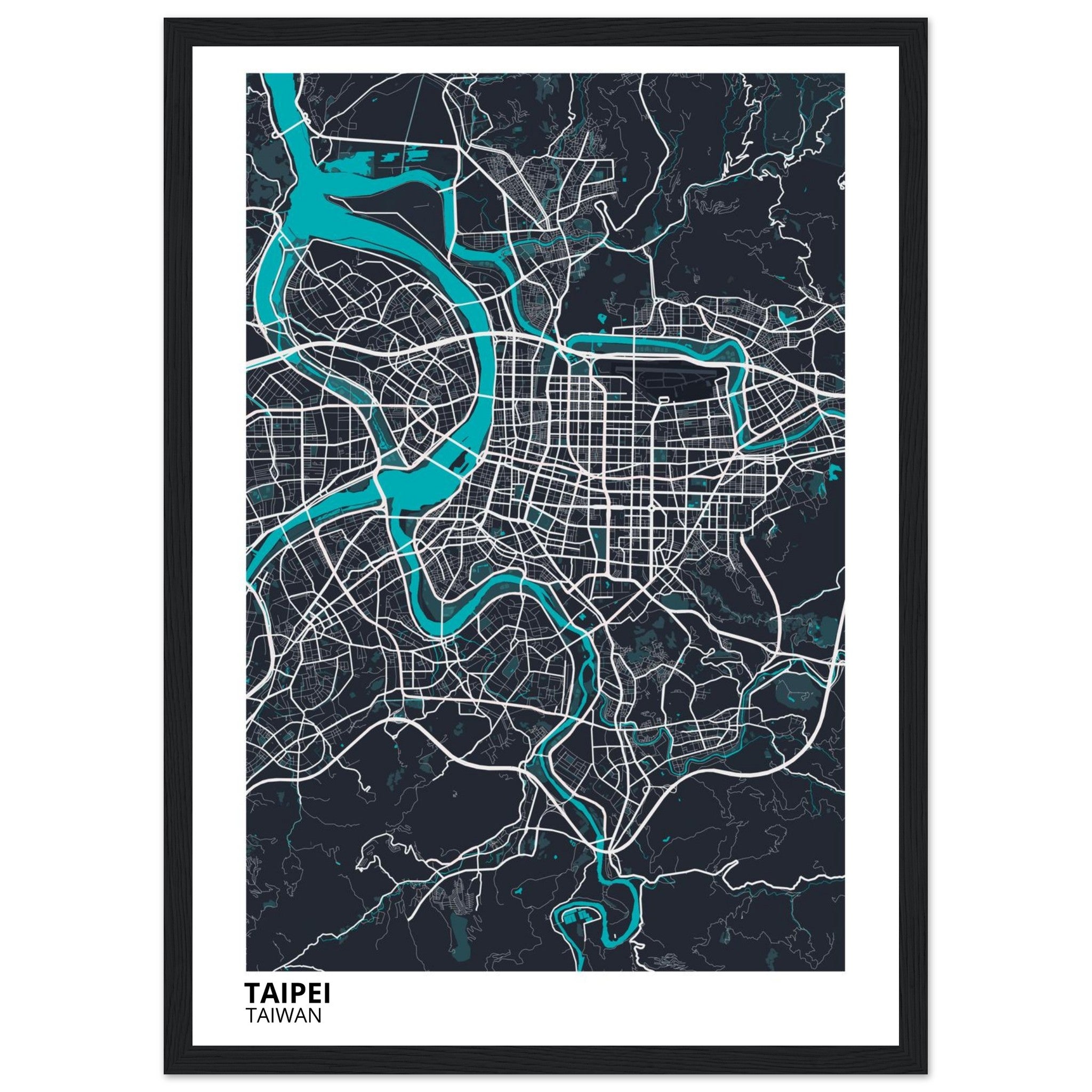 Taipei Taiwan City Map Poster | Custom Map Art Print - Ink And Atlas