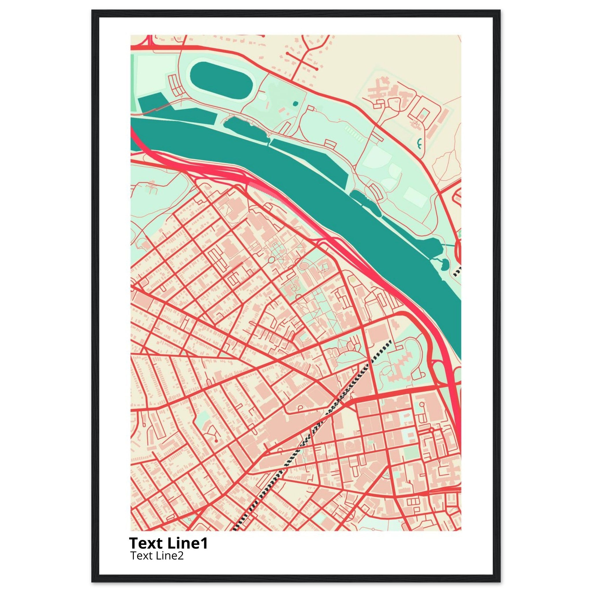 rutgers university new brunswick modern campus map print