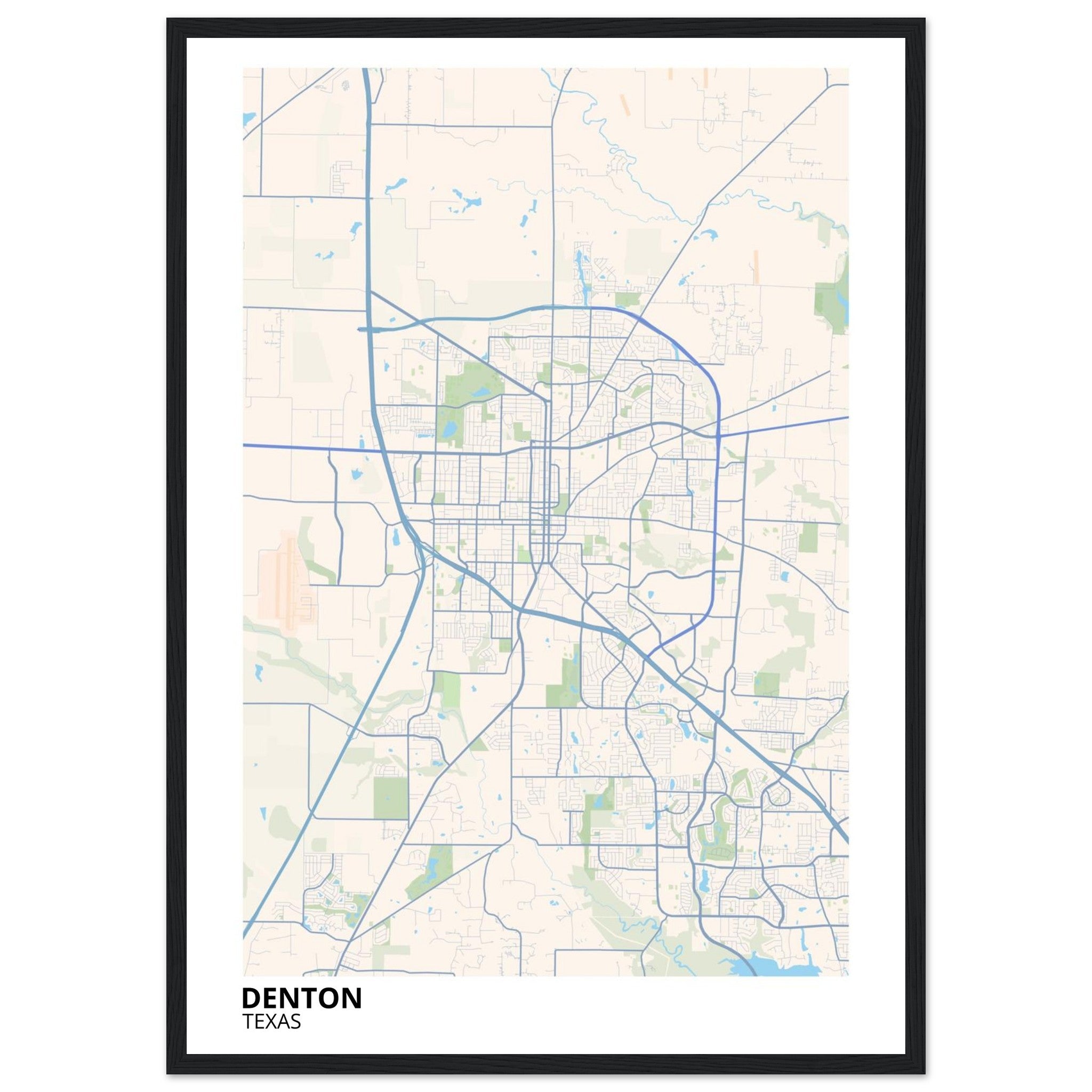 denton map poster print