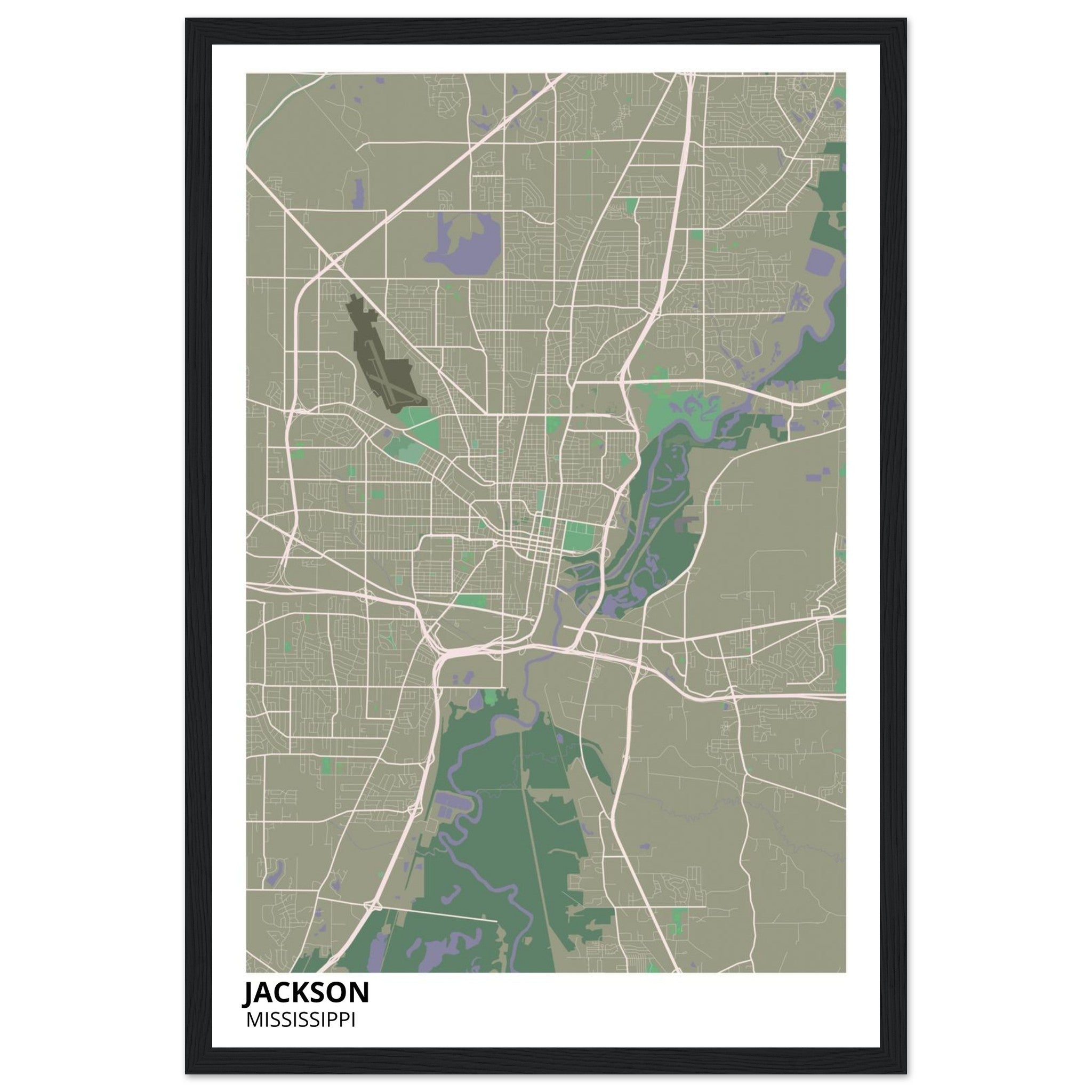jackson map poster print