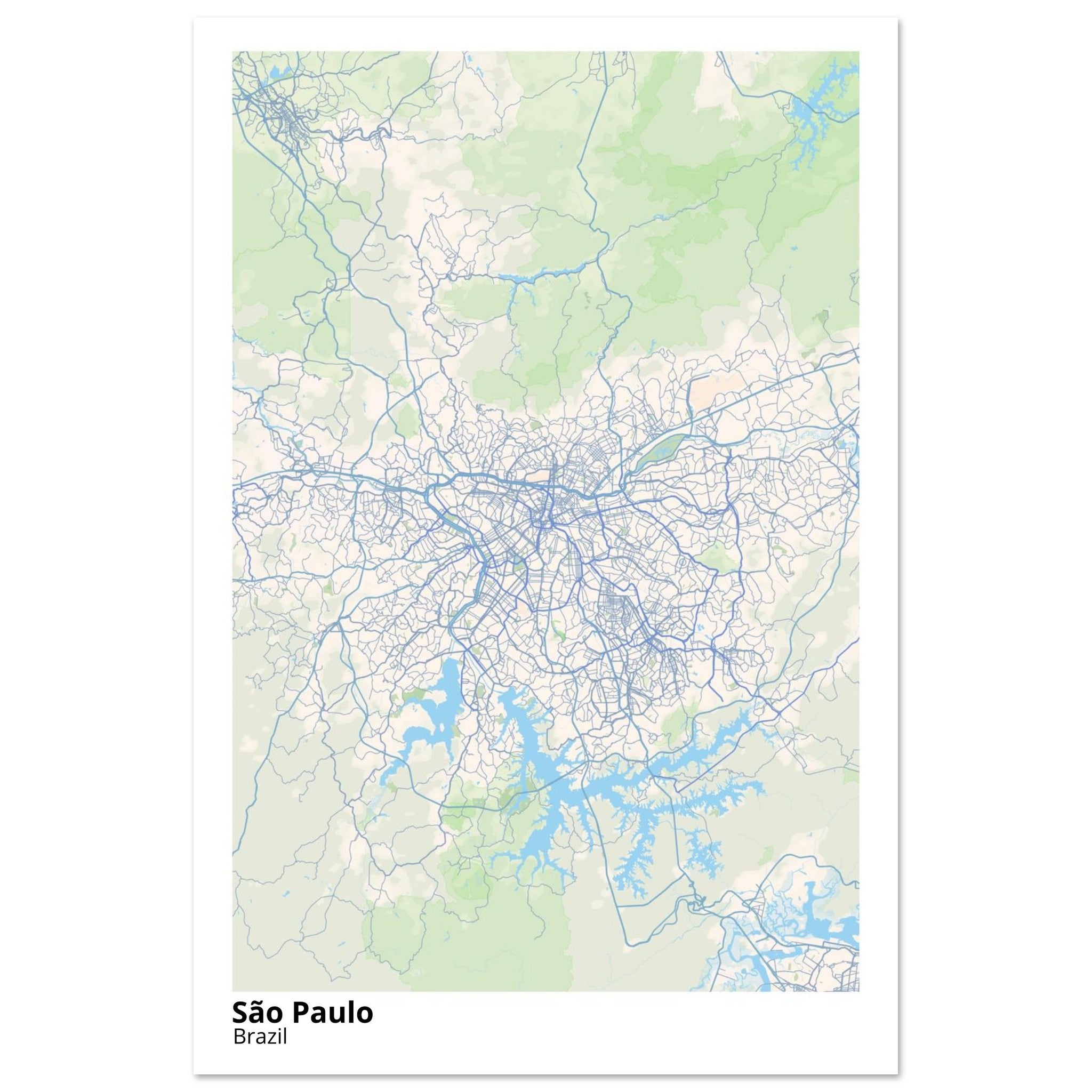 Sao Paulo Brazil City Map Poster | Custom Map Art Print - Ink And Atlas
