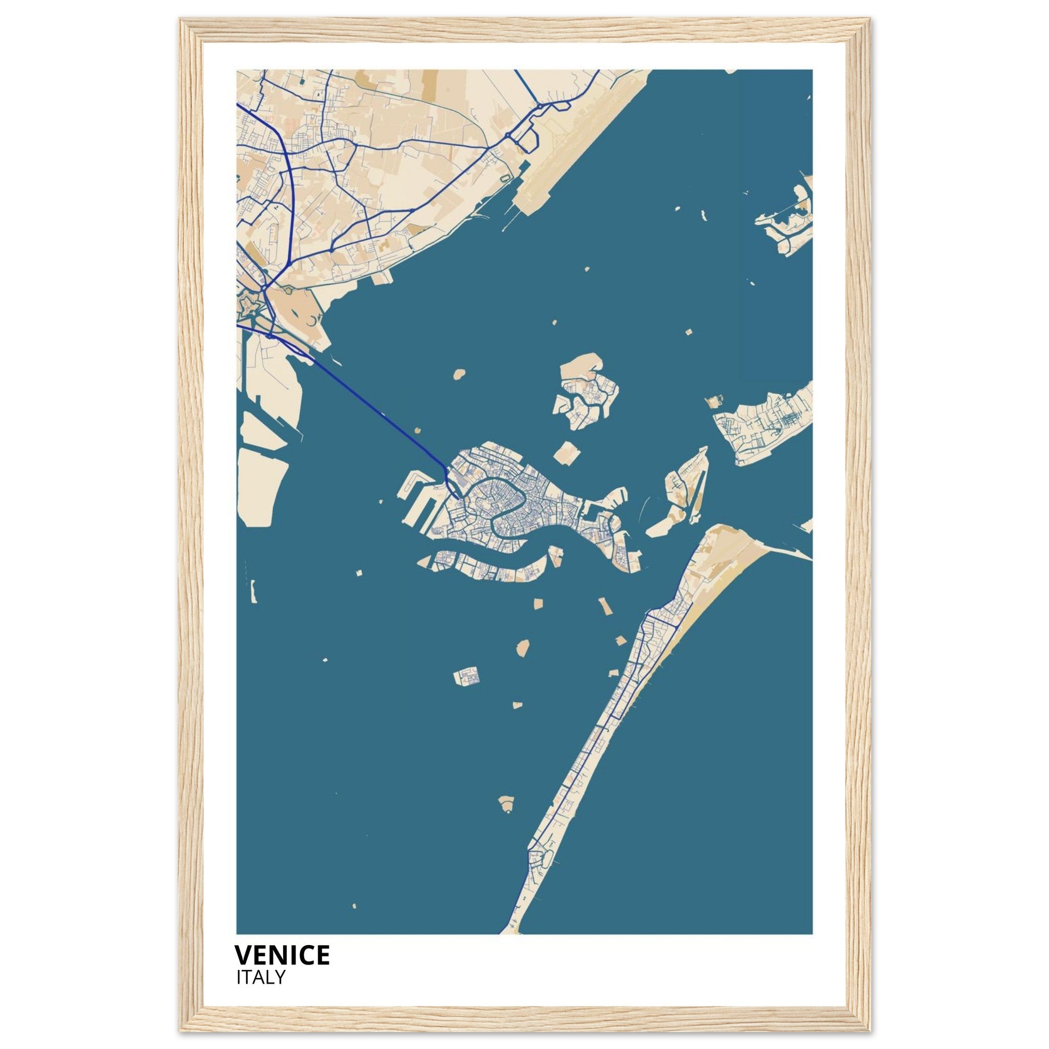 Venice Italy City Map Poster | Custom Map Art Print - Ink And Atlas