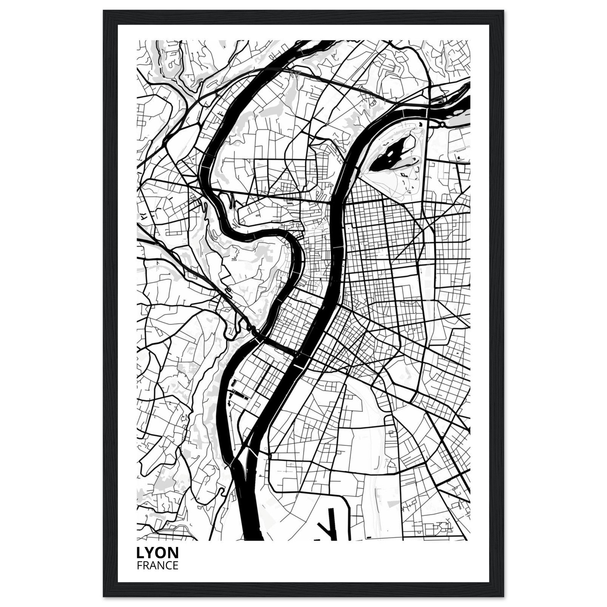 Lyon France City Map Poster | Custom Map Art Print - Ink And Atlas