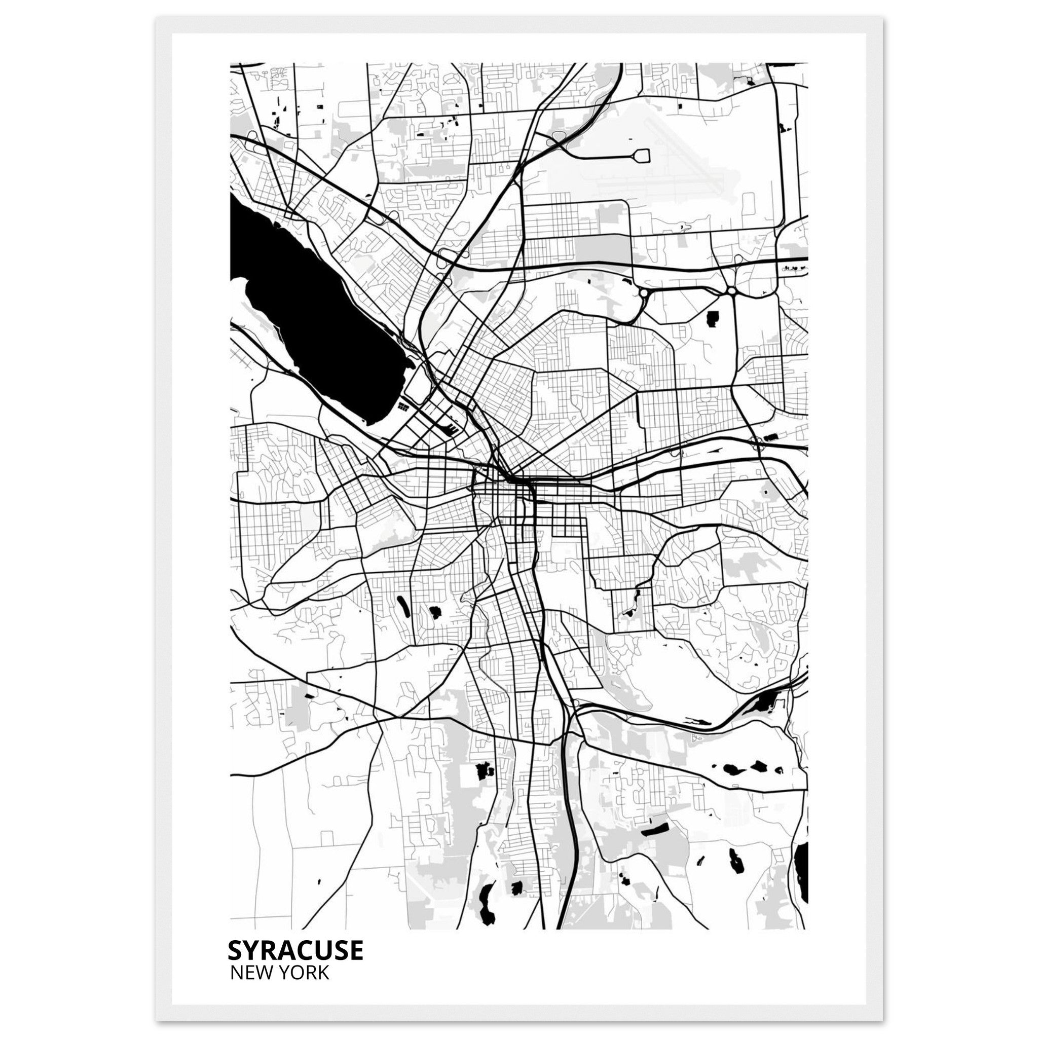 Syracuse New York City Map Poster | Custom Map Art Print - Ink And Atlas