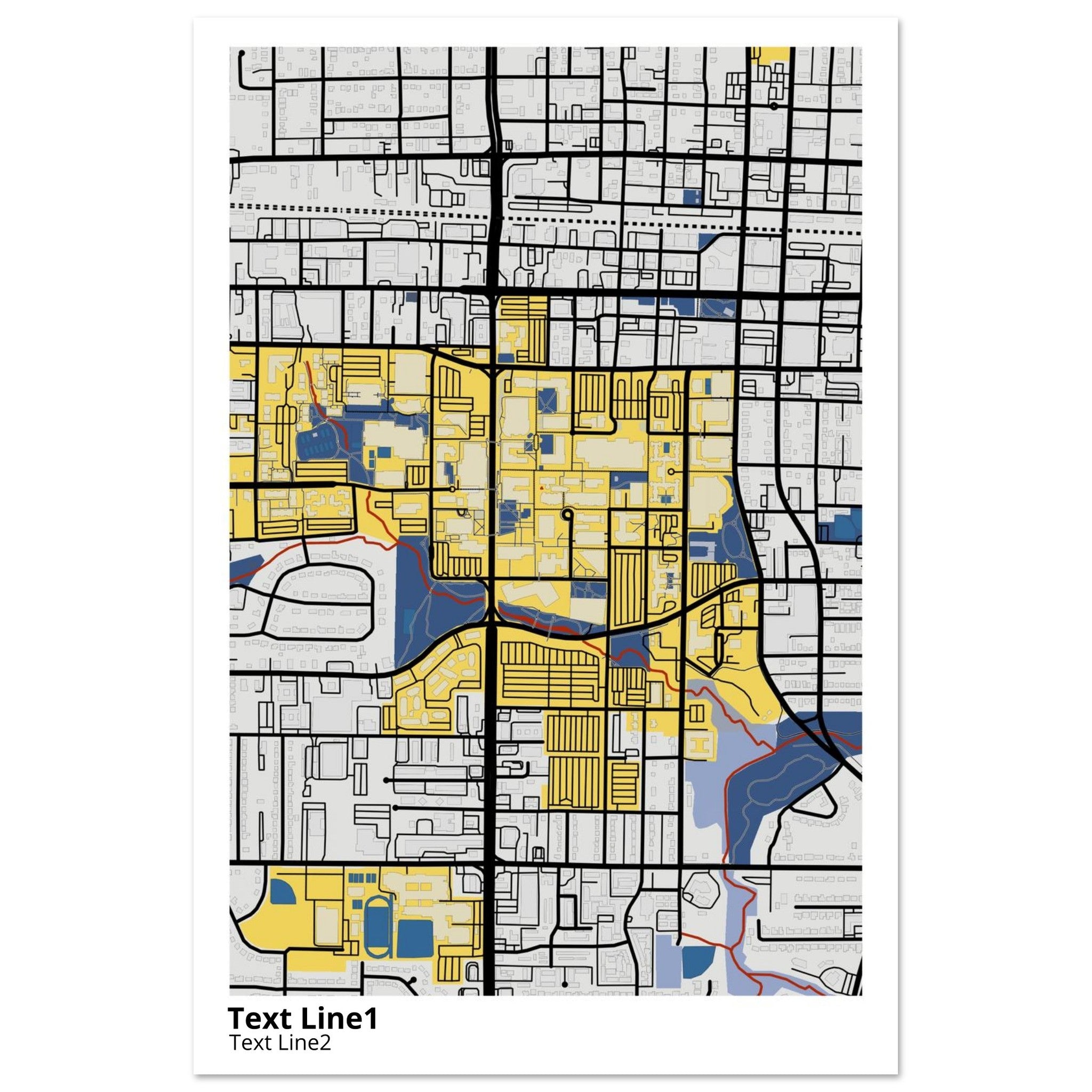 The University of Texas Arlington Campus Map Poster | Graduation Gift - Ink And Atlas