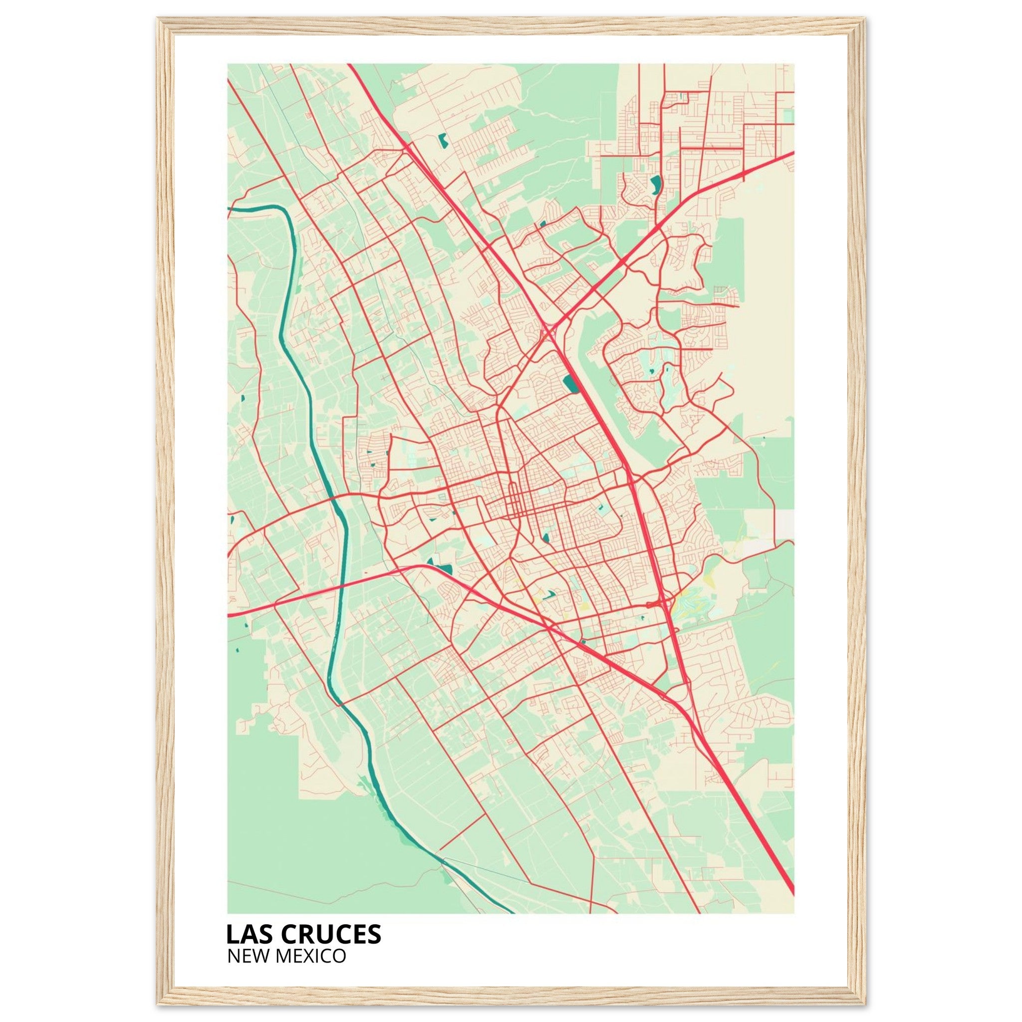 Las Cruces New Mexico City Map Poster | Custom Map Art Print - Ink And Atlas