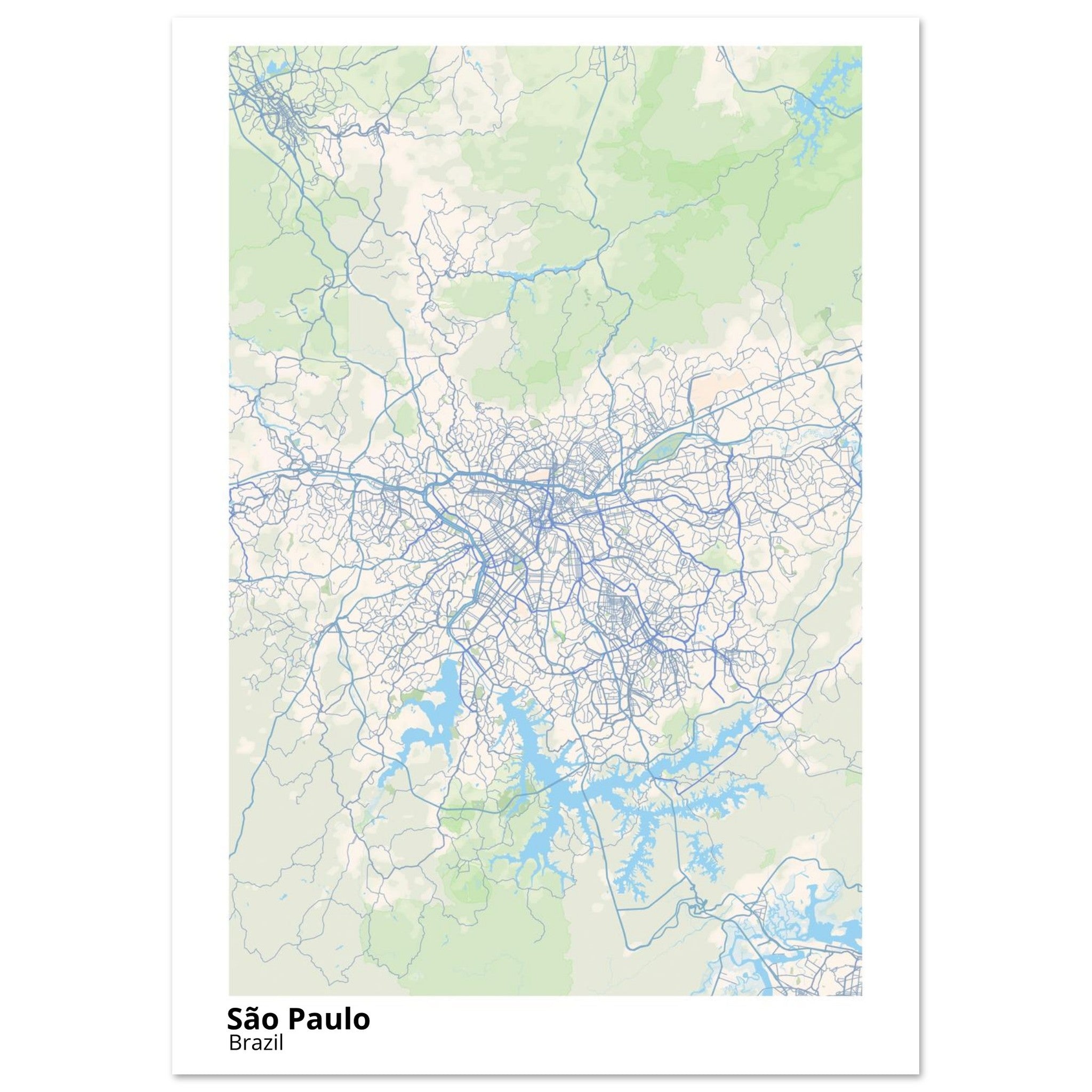 Sao Paulo Brazil City Map Poster | Custom Map Art Print - Ink And Atlas