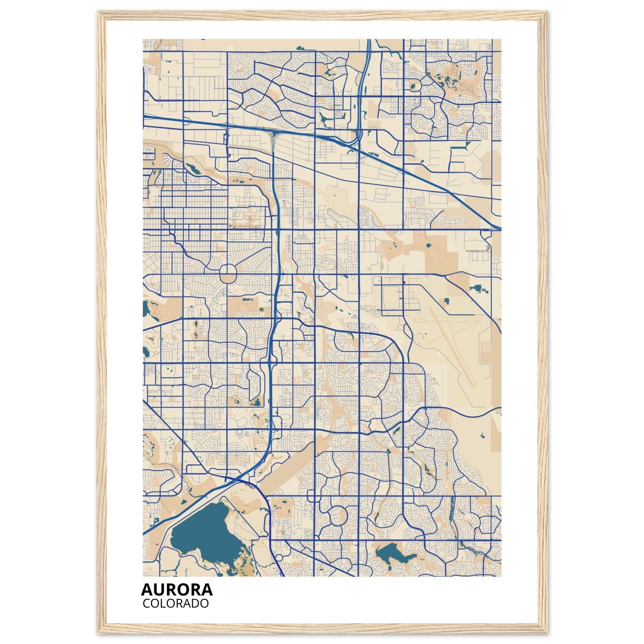 aurora colorado map poster print