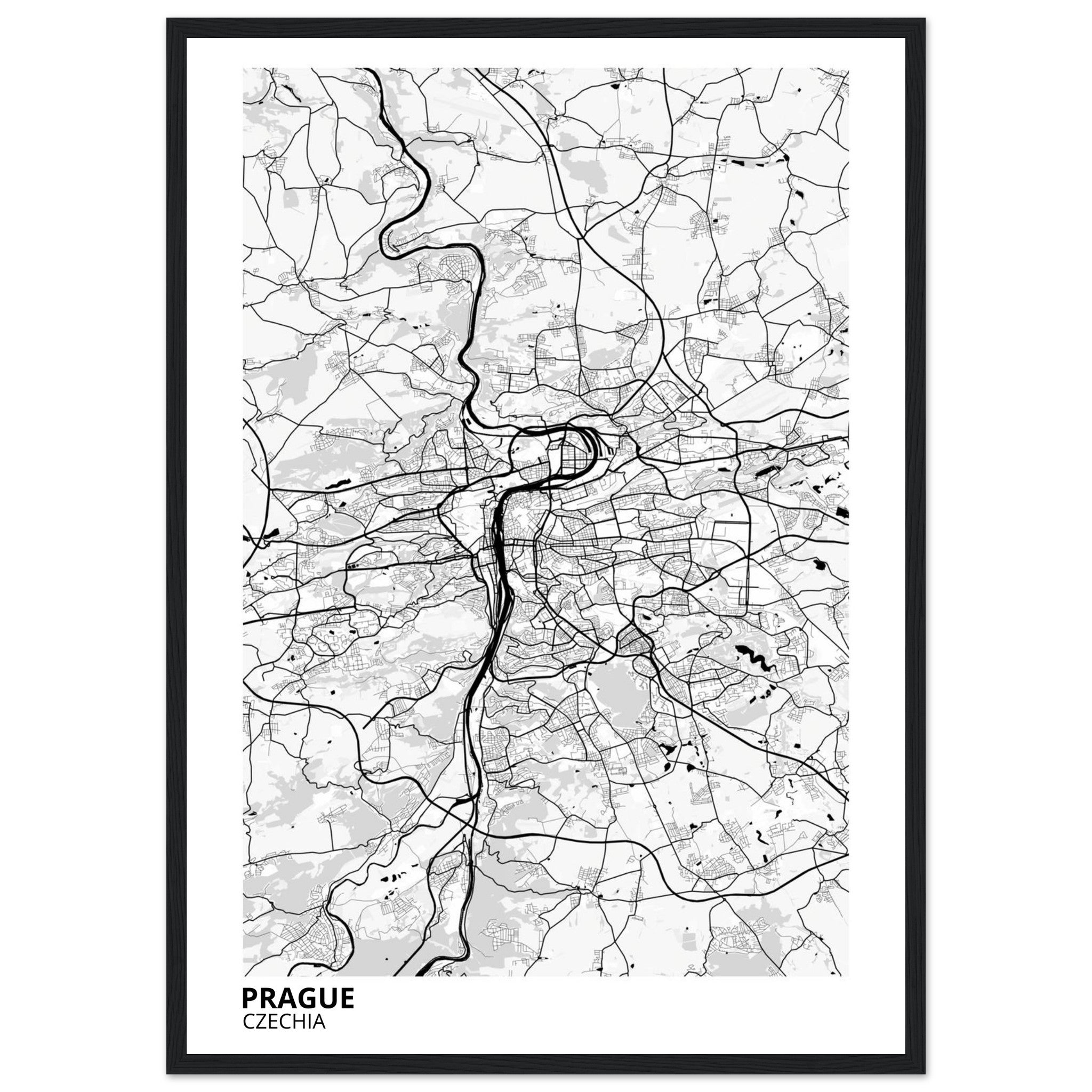 Prague Czechia City Map Poster | Custom Map Art Print - Ink And Atlas