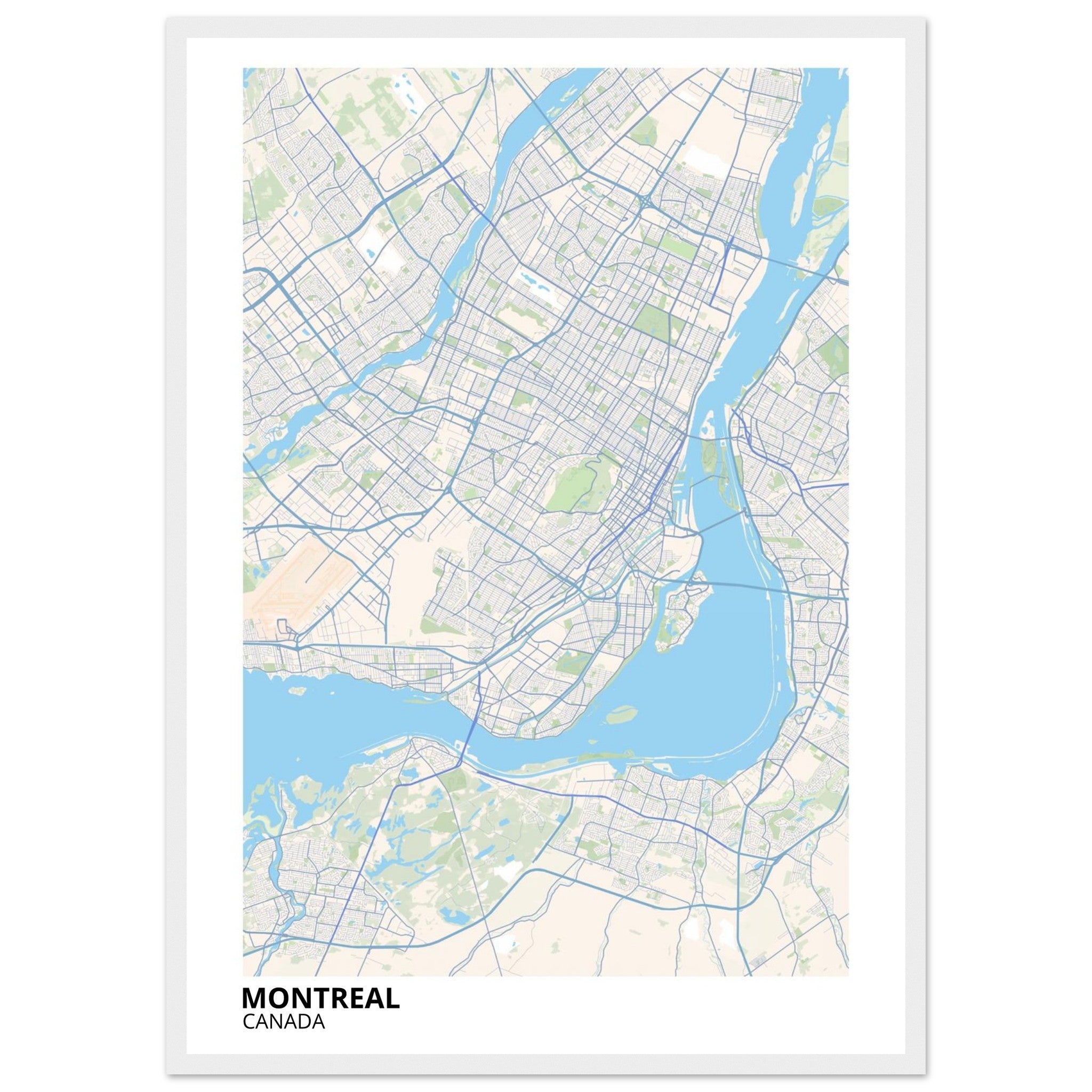 Montreal Canada City Map Poster | Custom Map Art Print - Ink And Atlas