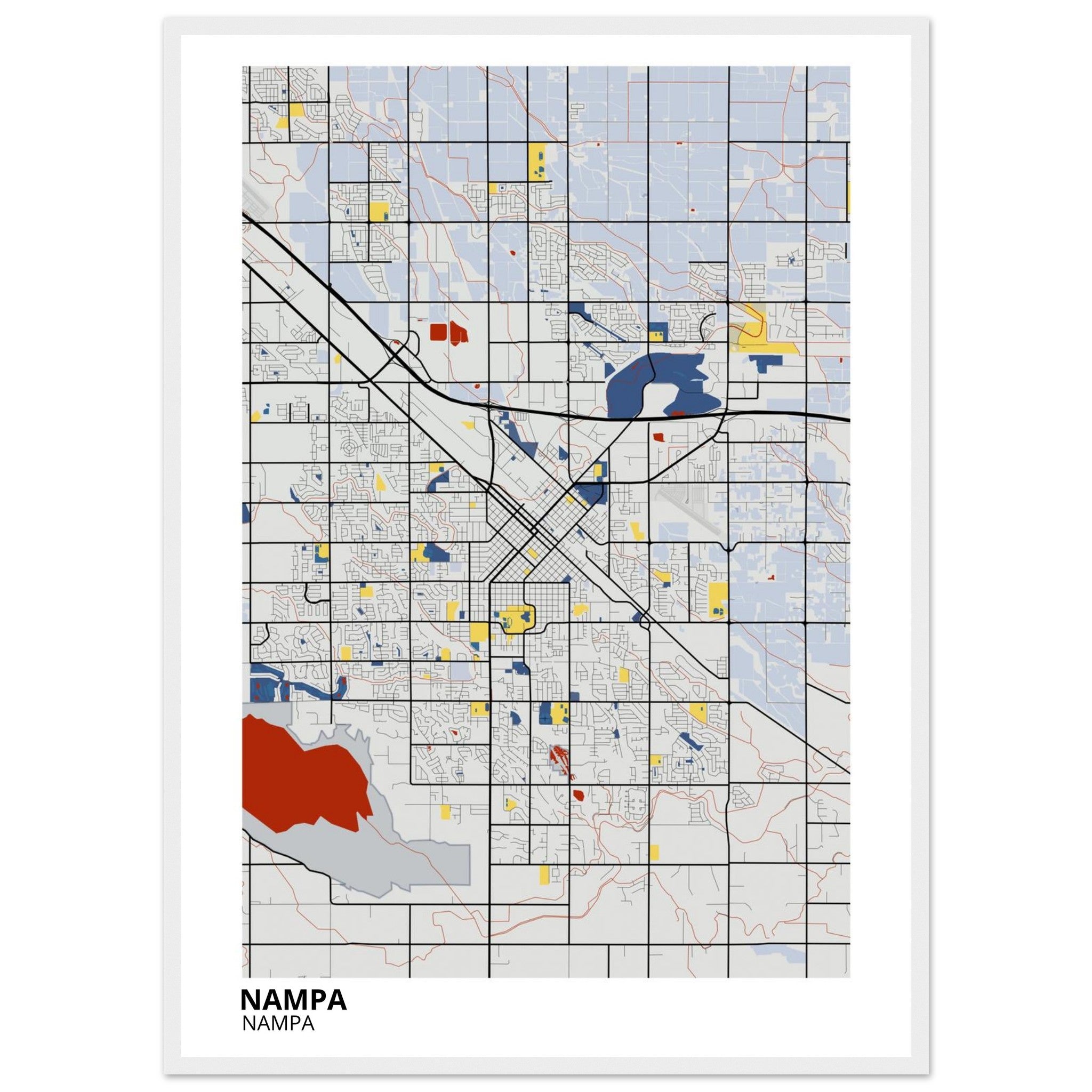 Nampa Idaho City Map Poster | Custom Map Art Print - Ink And Atlas