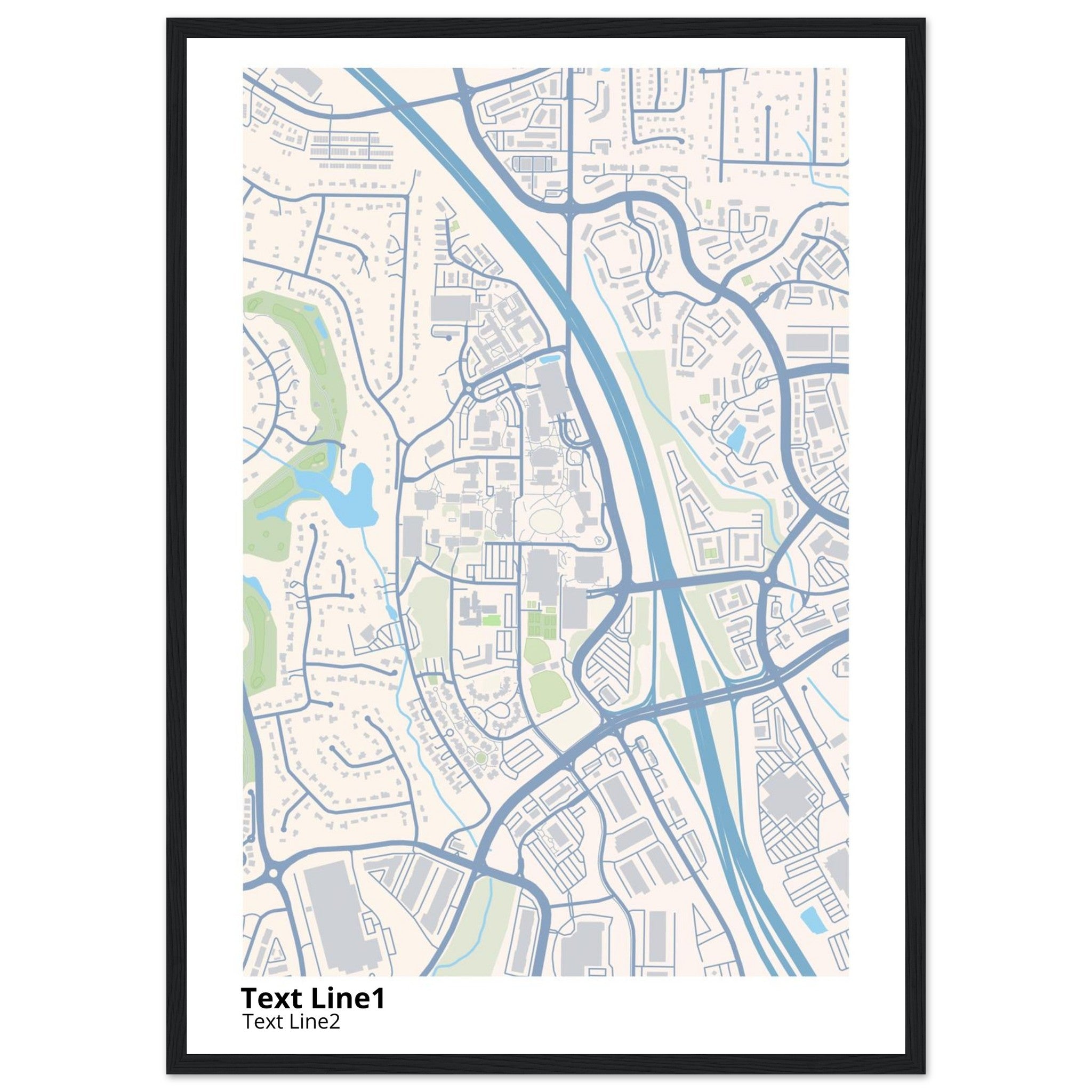 kennesaw state university georgia modern campus map print