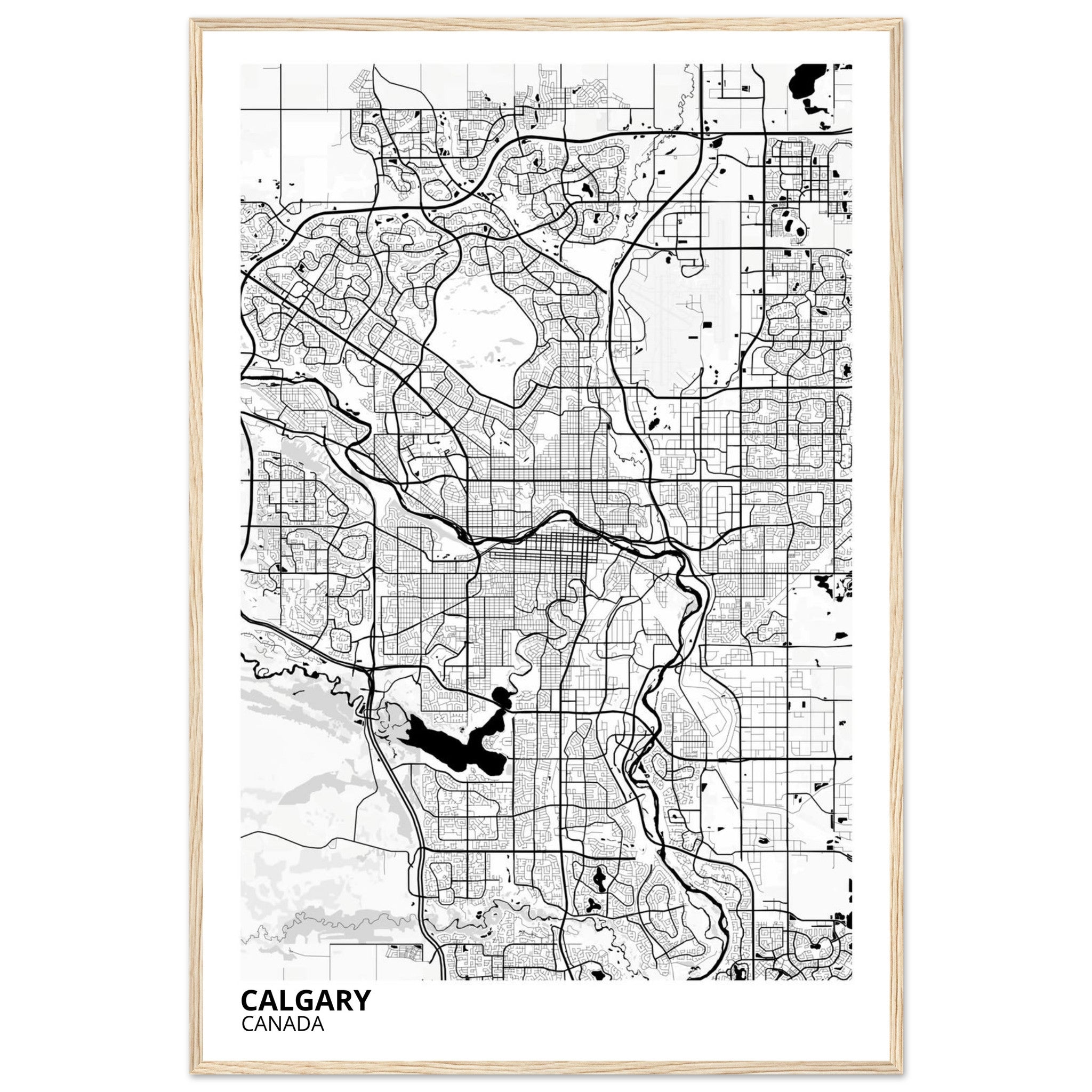 Calgary Canada City Map Poster | Custom Map Art Print - Ink And Atlas