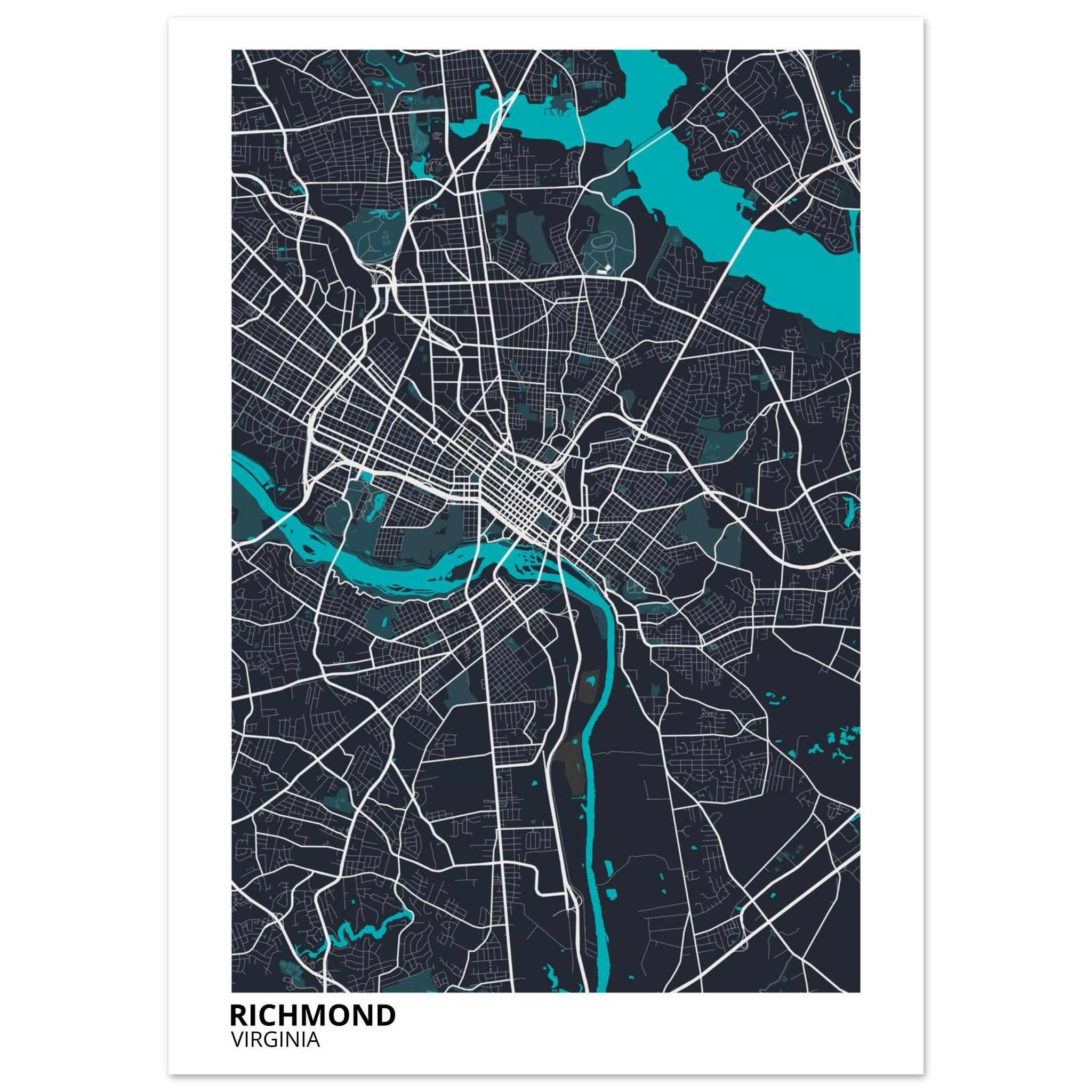 richmond map poster print
