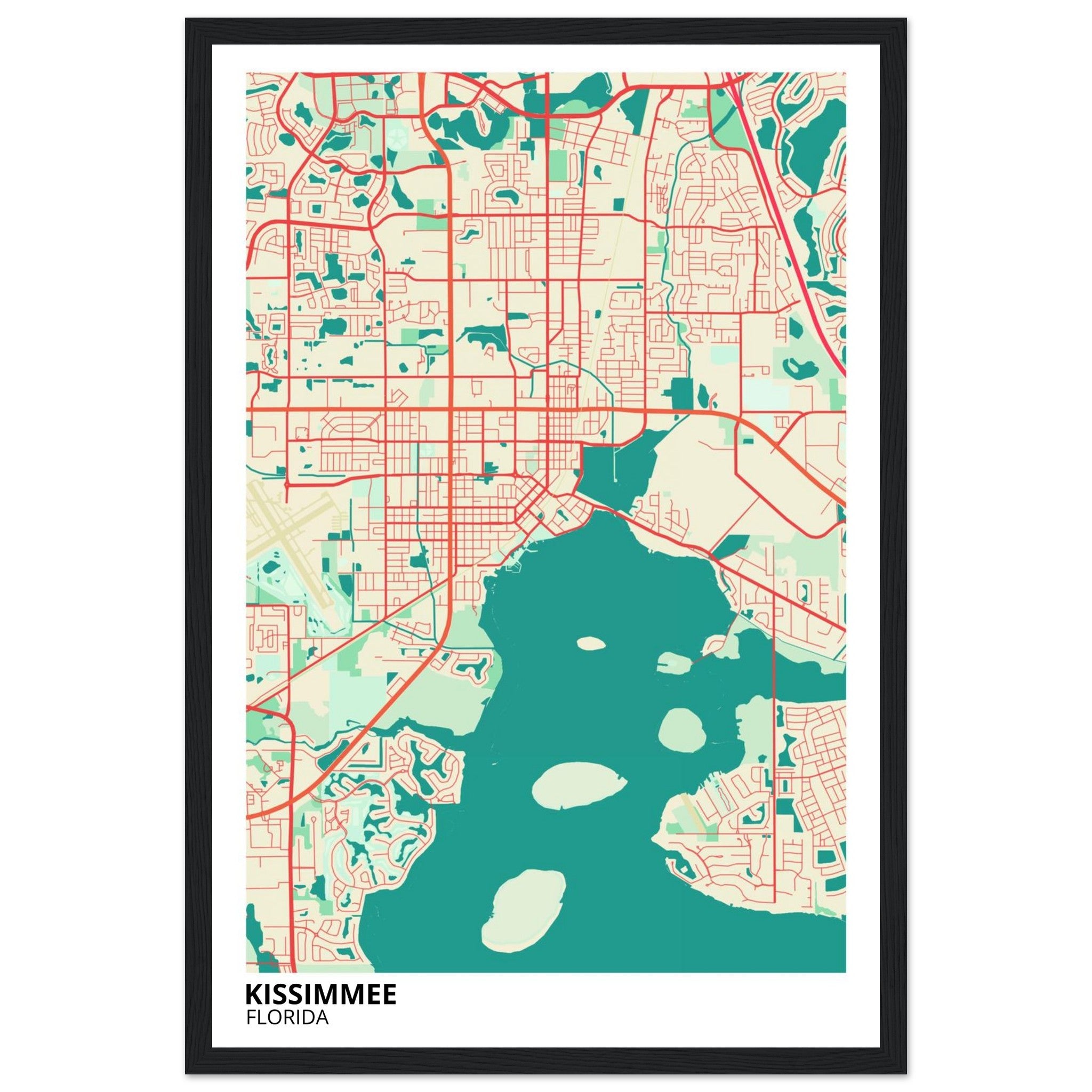 Kissimmee Florida City Map Poster | Custom Map Art Print - Ink And Atlas