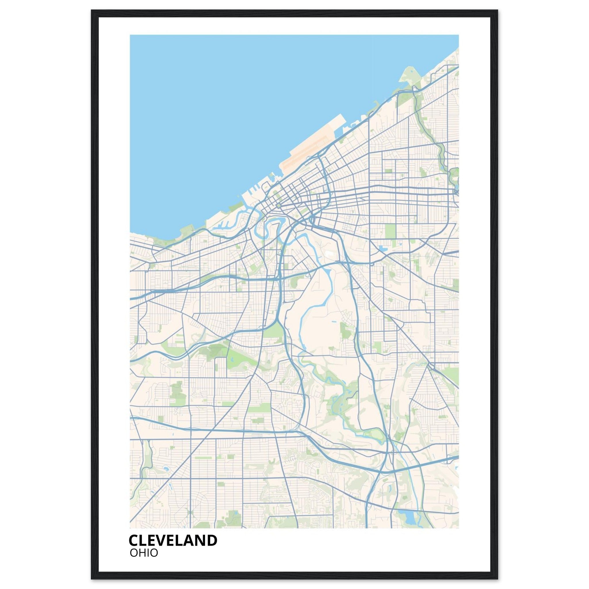 cleveland map poster print
