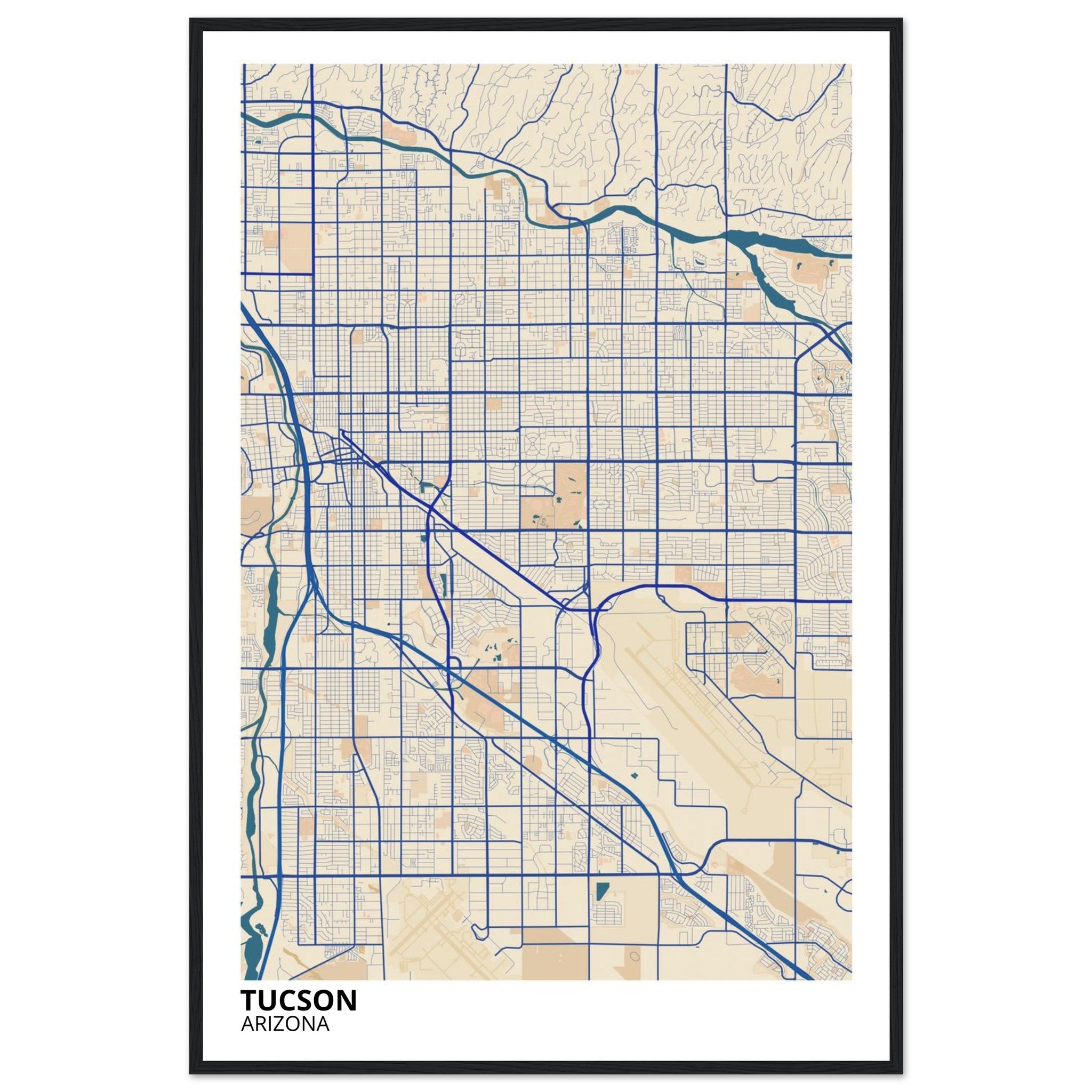 tucson map poster print