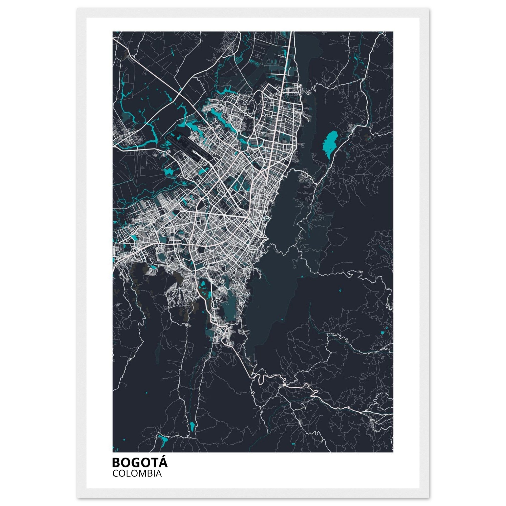 Bogota Colombia City Map Poster | Custom Map Art Print - Ink And Atlas