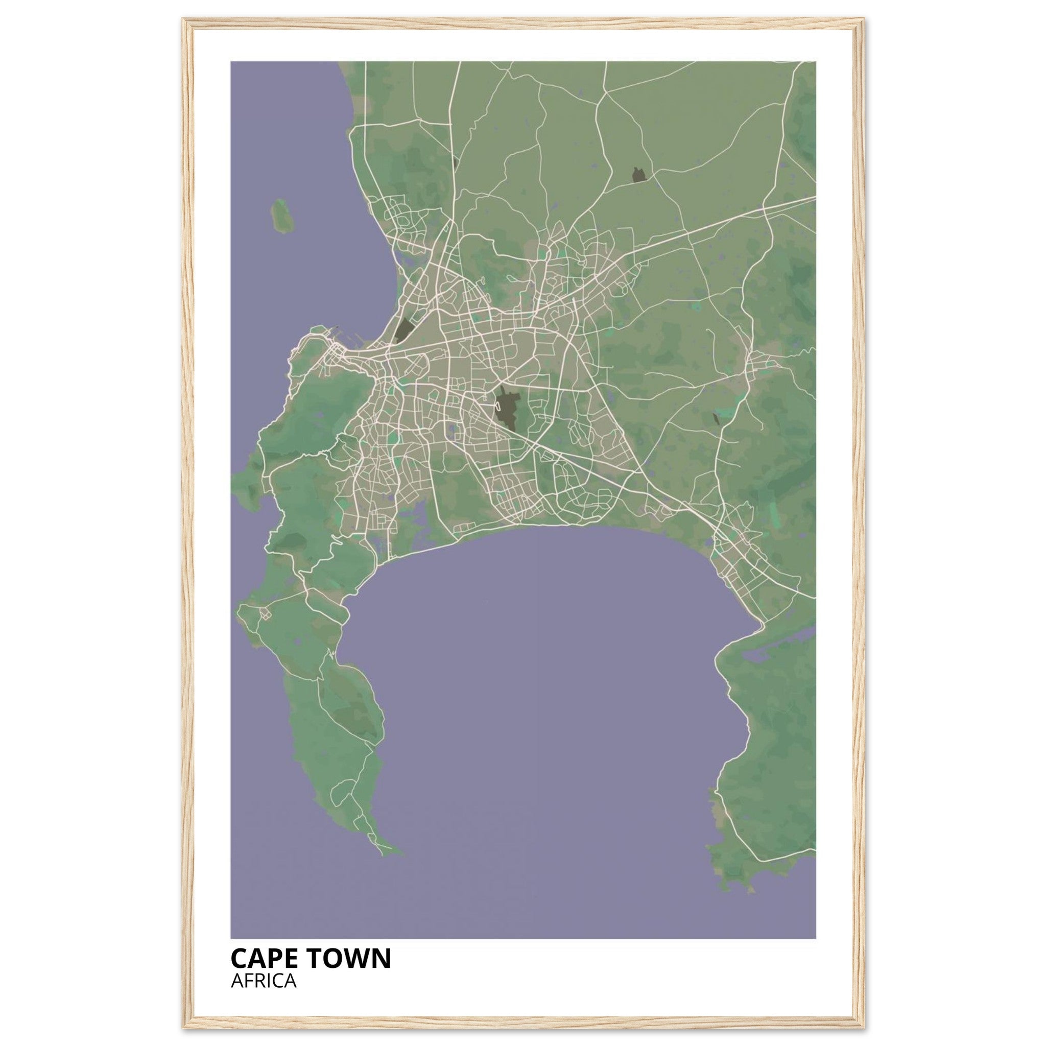 Cape Town South Africa City Map Poster | Custom Map Art Print - Ink And Atlas