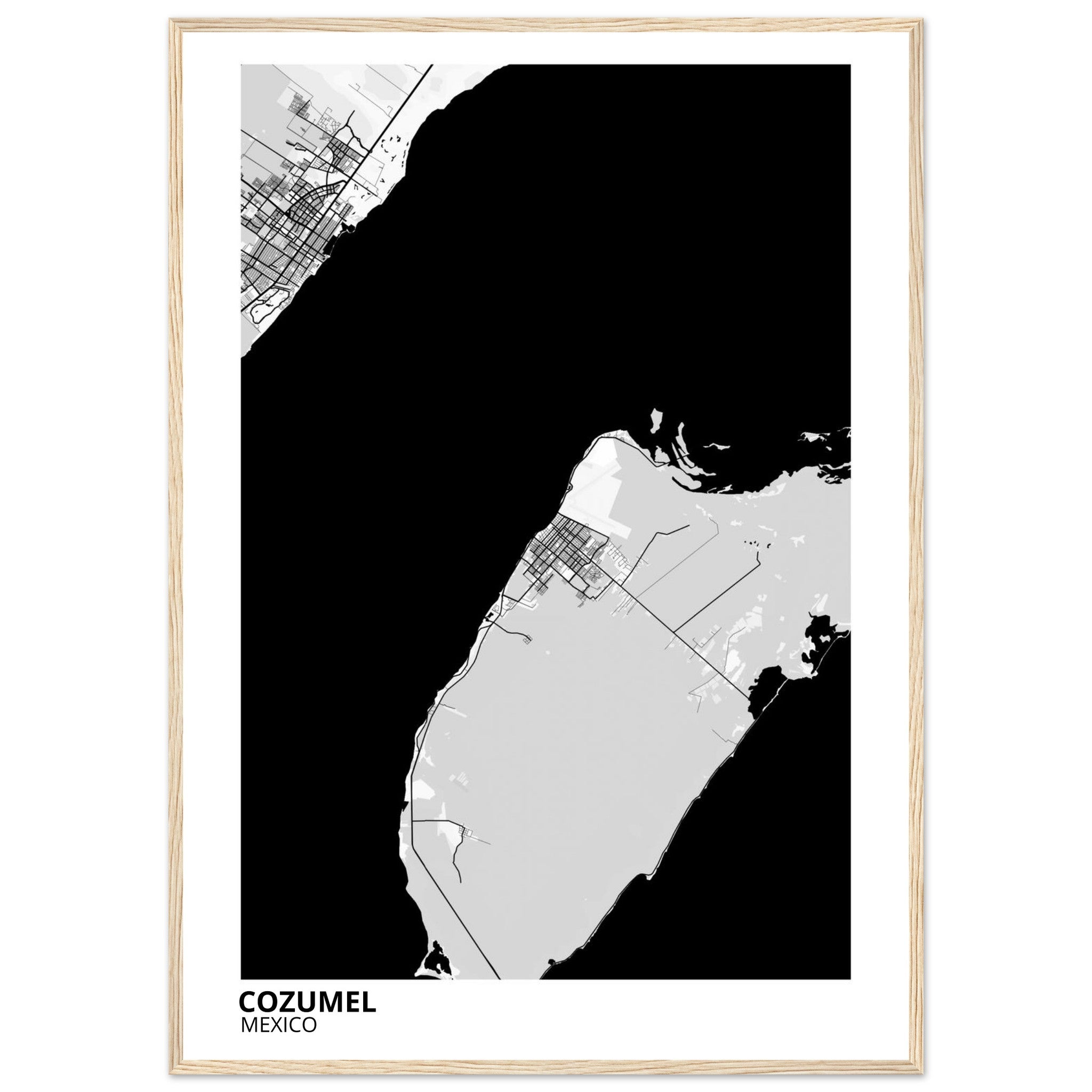 Cozumel Mexico City Map Poster | Custom Map Art Print - Ink And Atlas