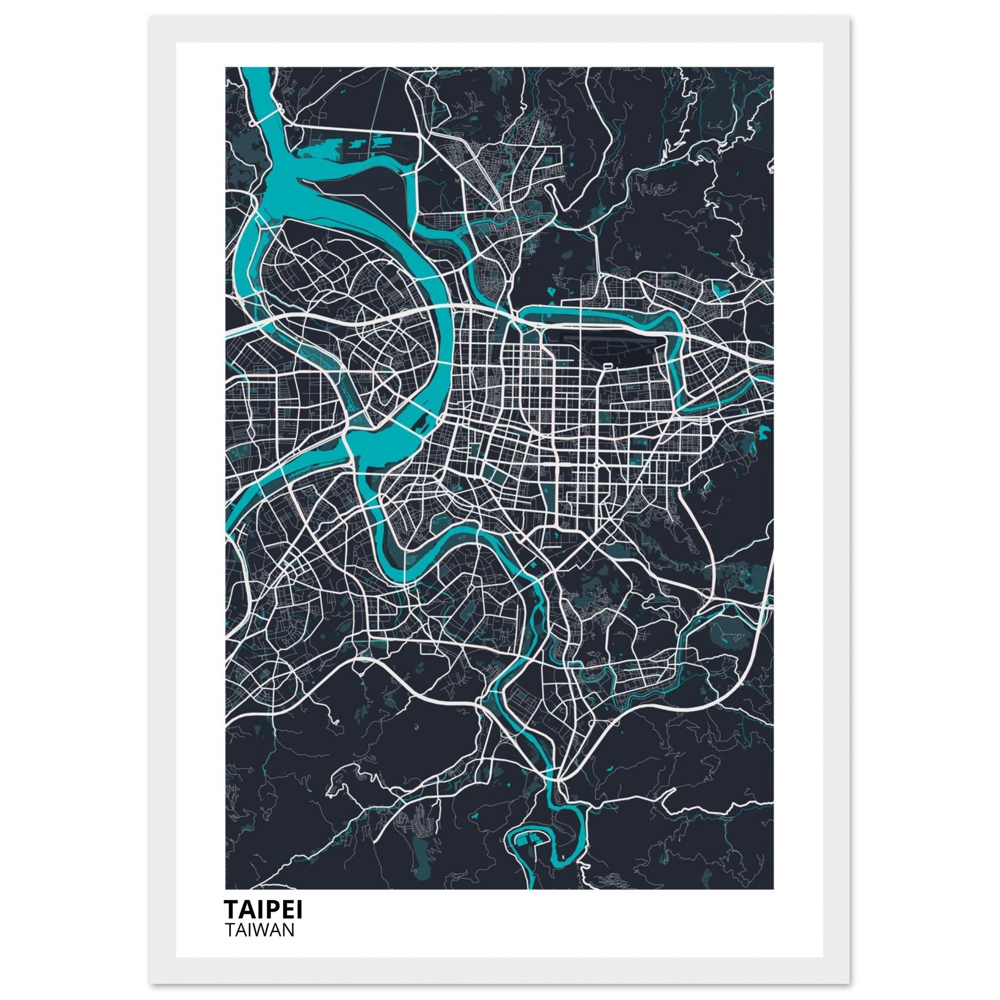 Taipei Taiwan City Map Poster | Custom Map Art Print - Ink And Atlas