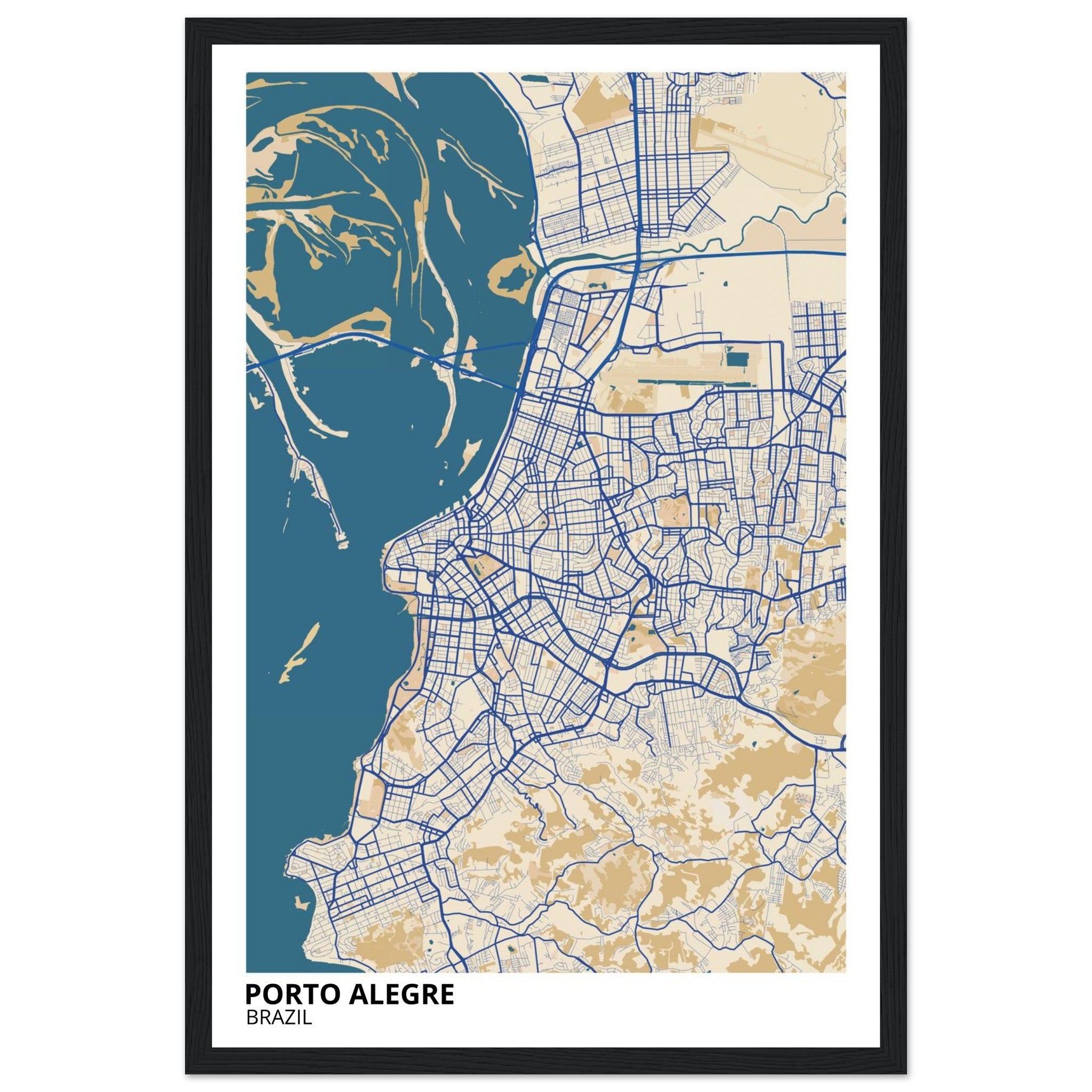 Porto Alegre Brazil City Map Poster | Custom Map Art Print - Ink And Atlas