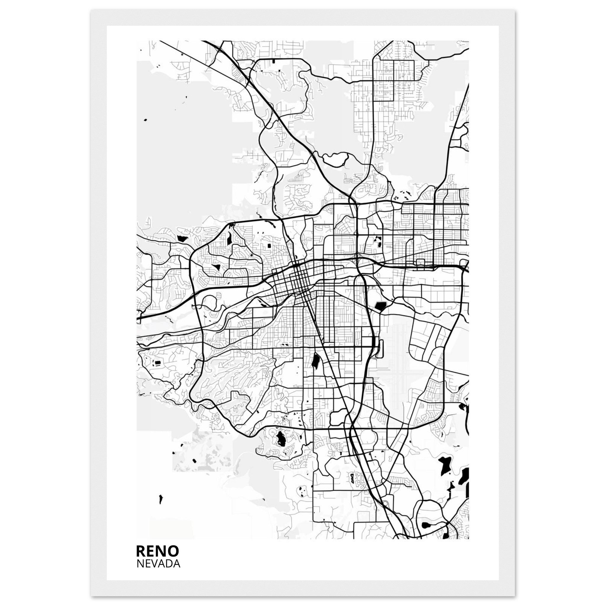 reno map poster print