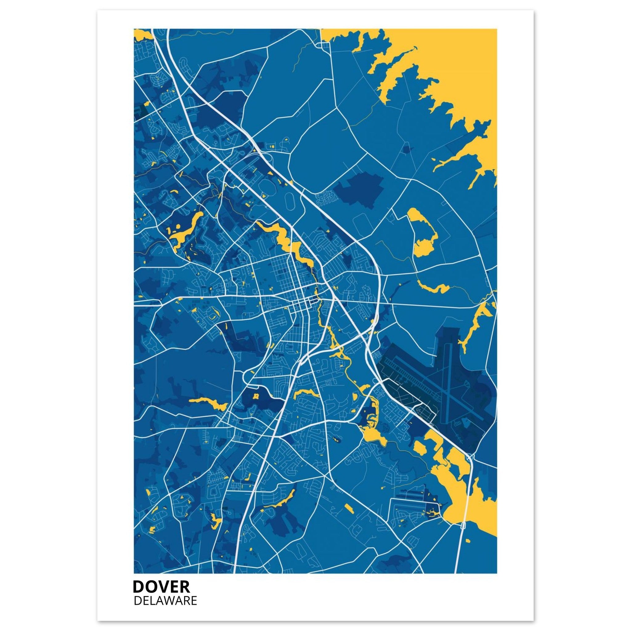 delaware map poster print