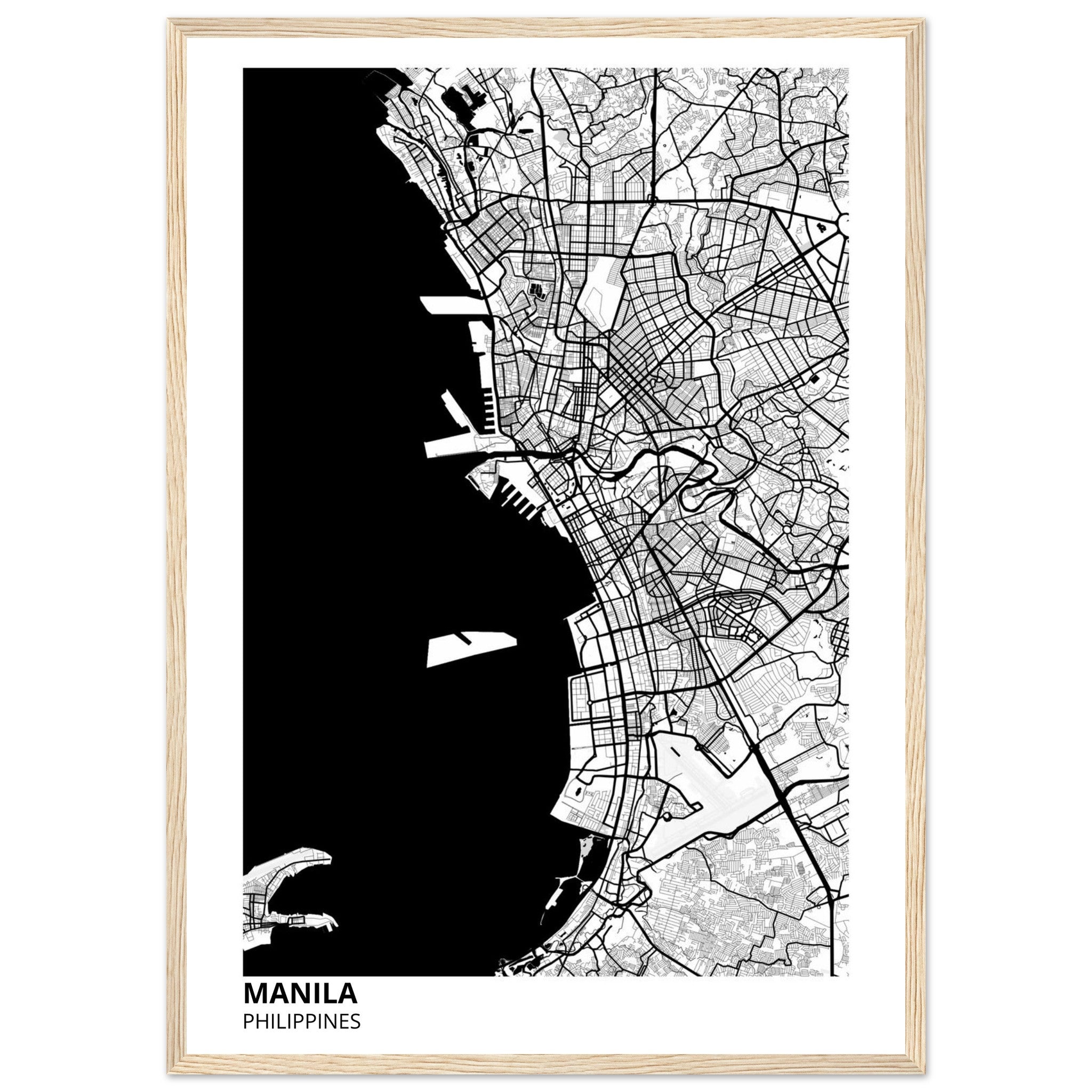 manila philippines map poster print