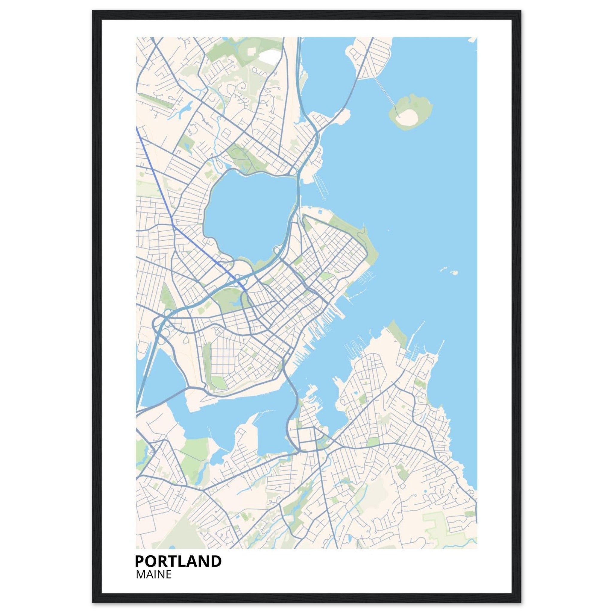 Portland Maine City Map Poster | Custom Map Art Print - Ink And Atlas