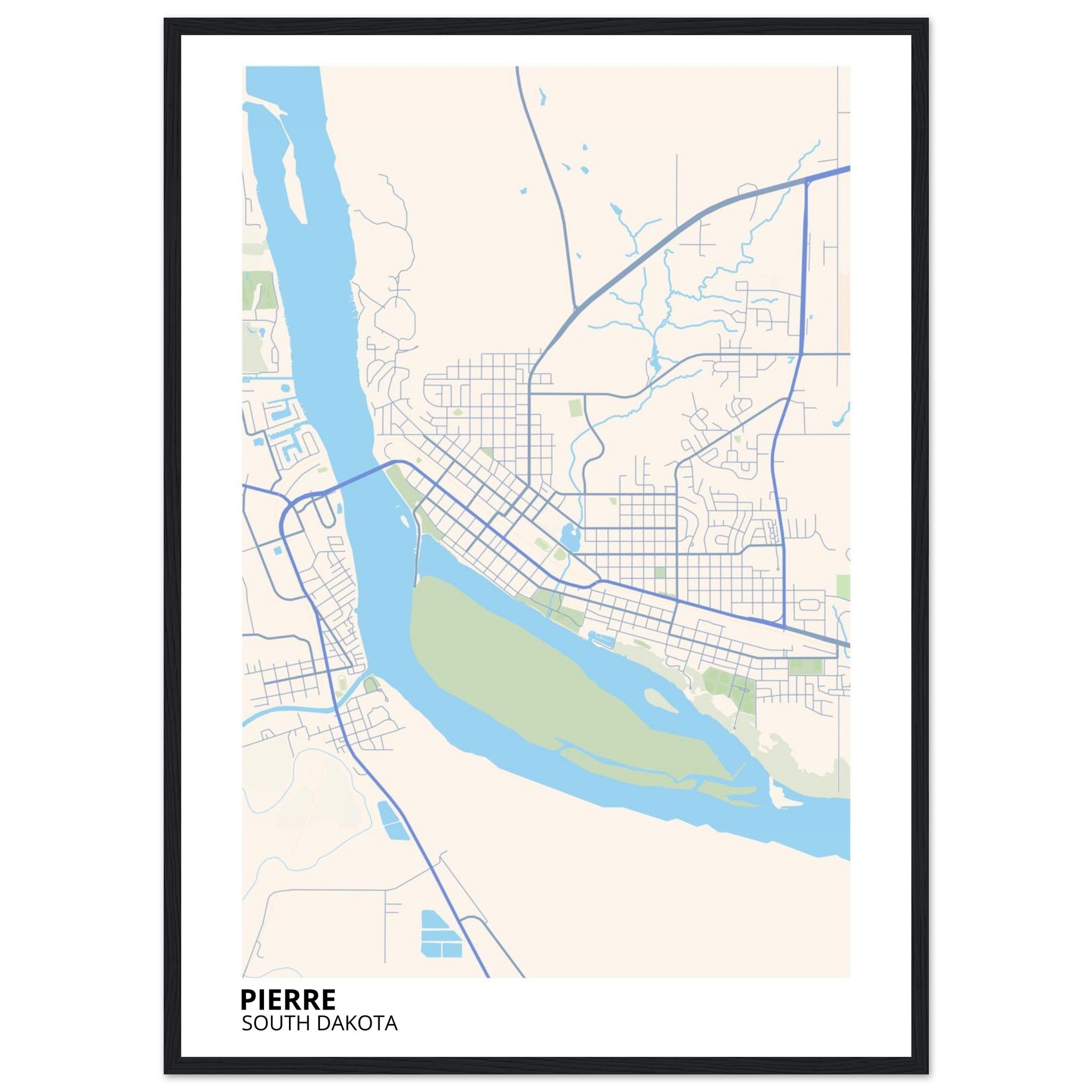 pierre map poster print