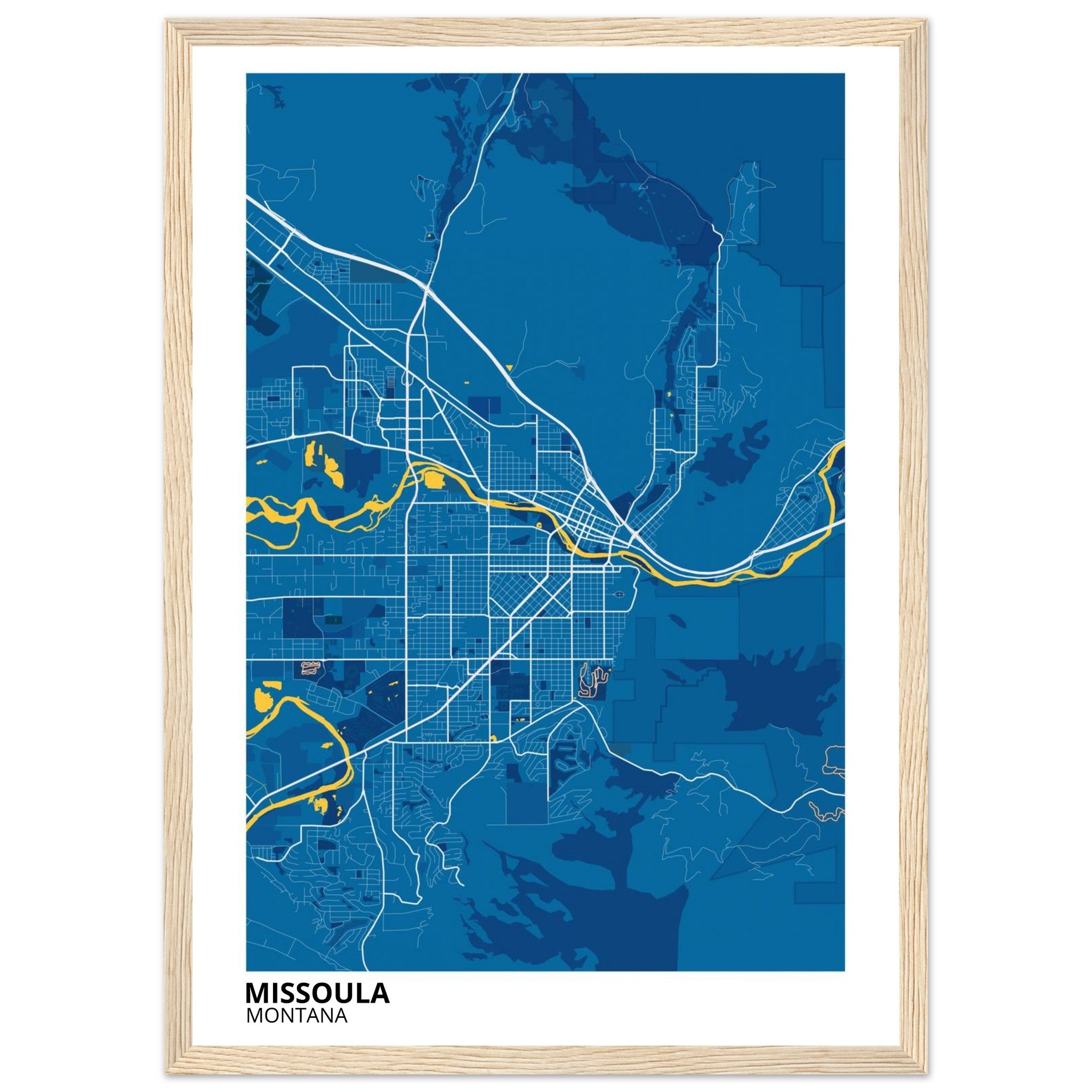 Missoula Montana City Map Poster | Custom Map Art Print - Ink And Atlas