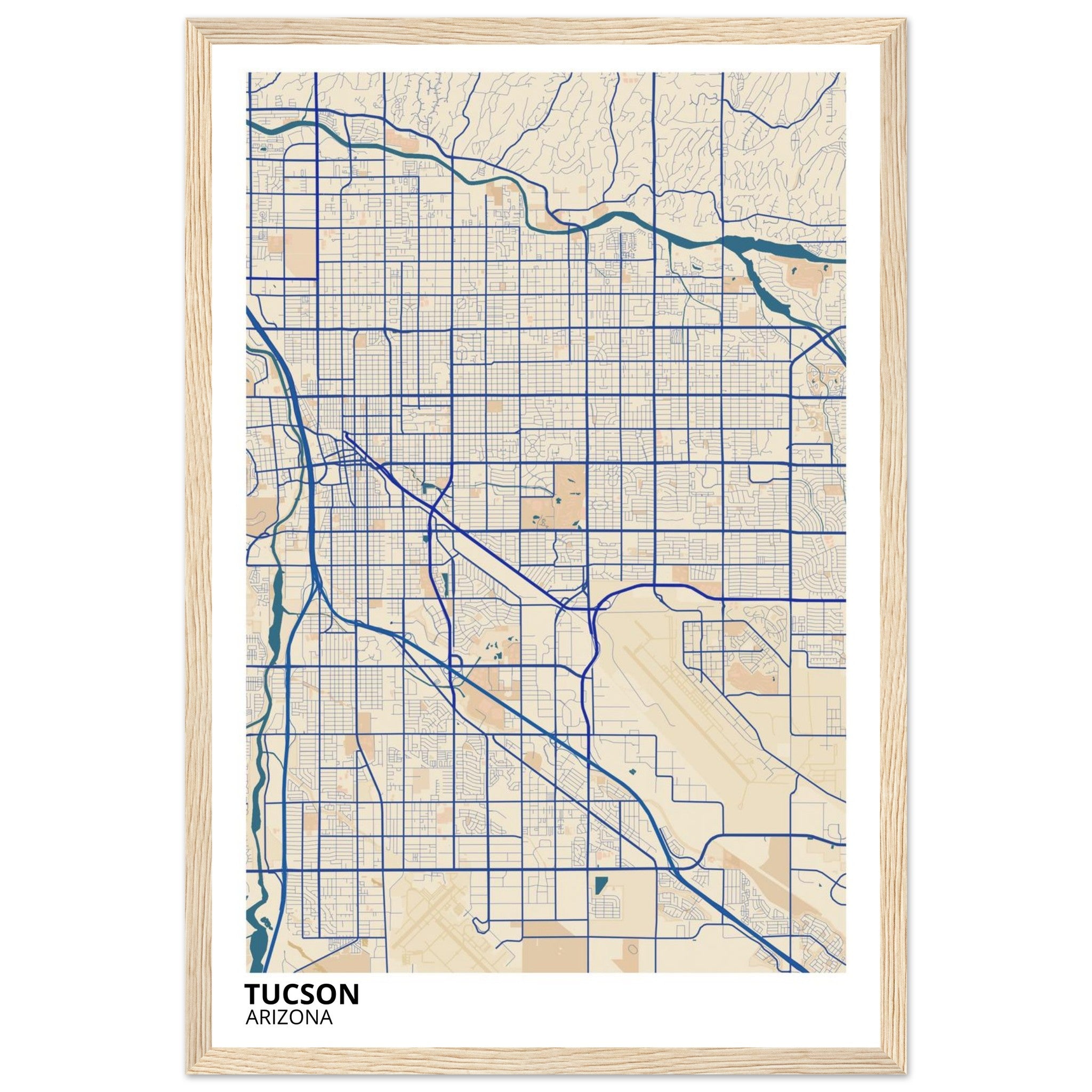 tucson map poster print