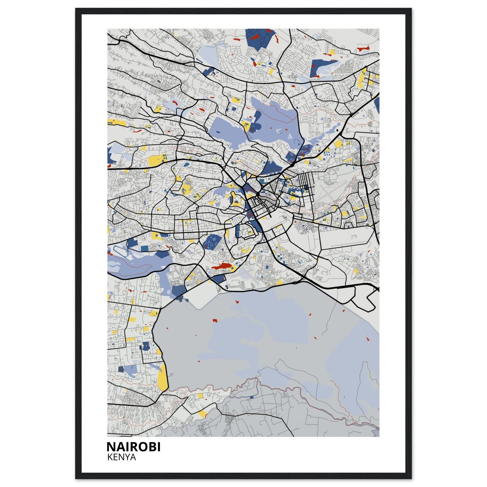 Nairobi Kenya City Map Poster | Custom Map Art Print - Ink And Atlas