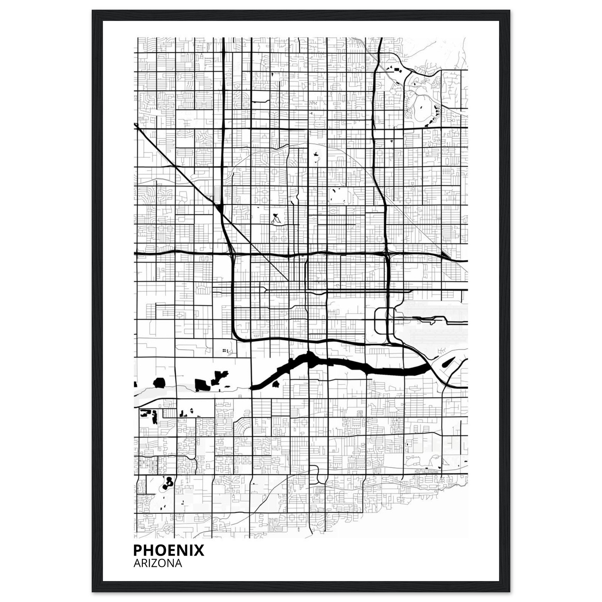 phoenix map poster print