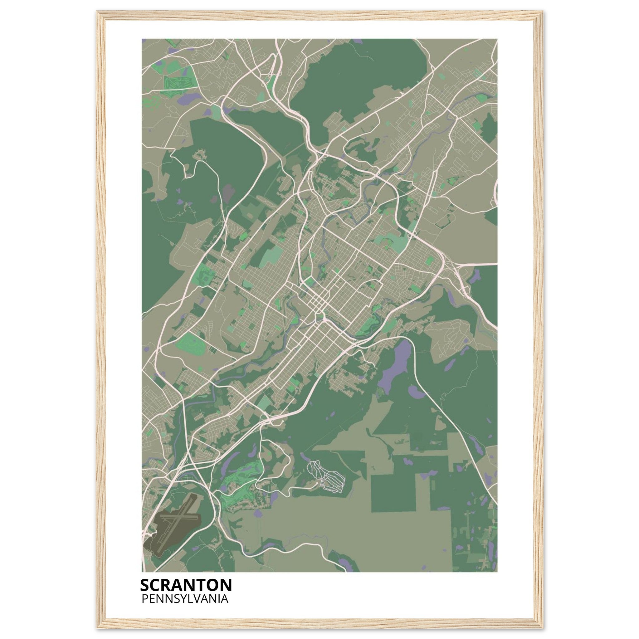 Scranton Pennsylvania City Map Poster | Custom Map Art Print - Ink And Atlas