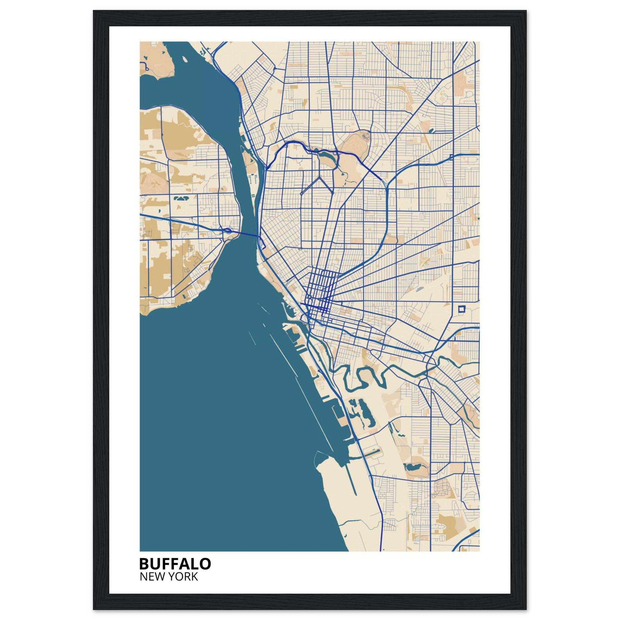 buffalo map poster print