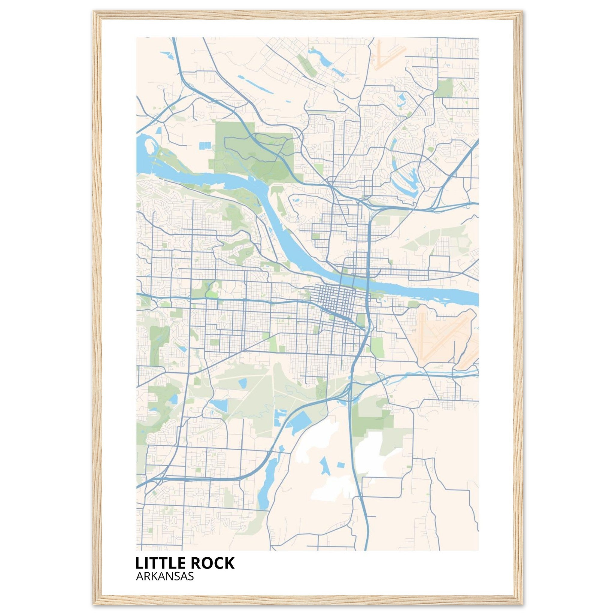 little rock map poster print