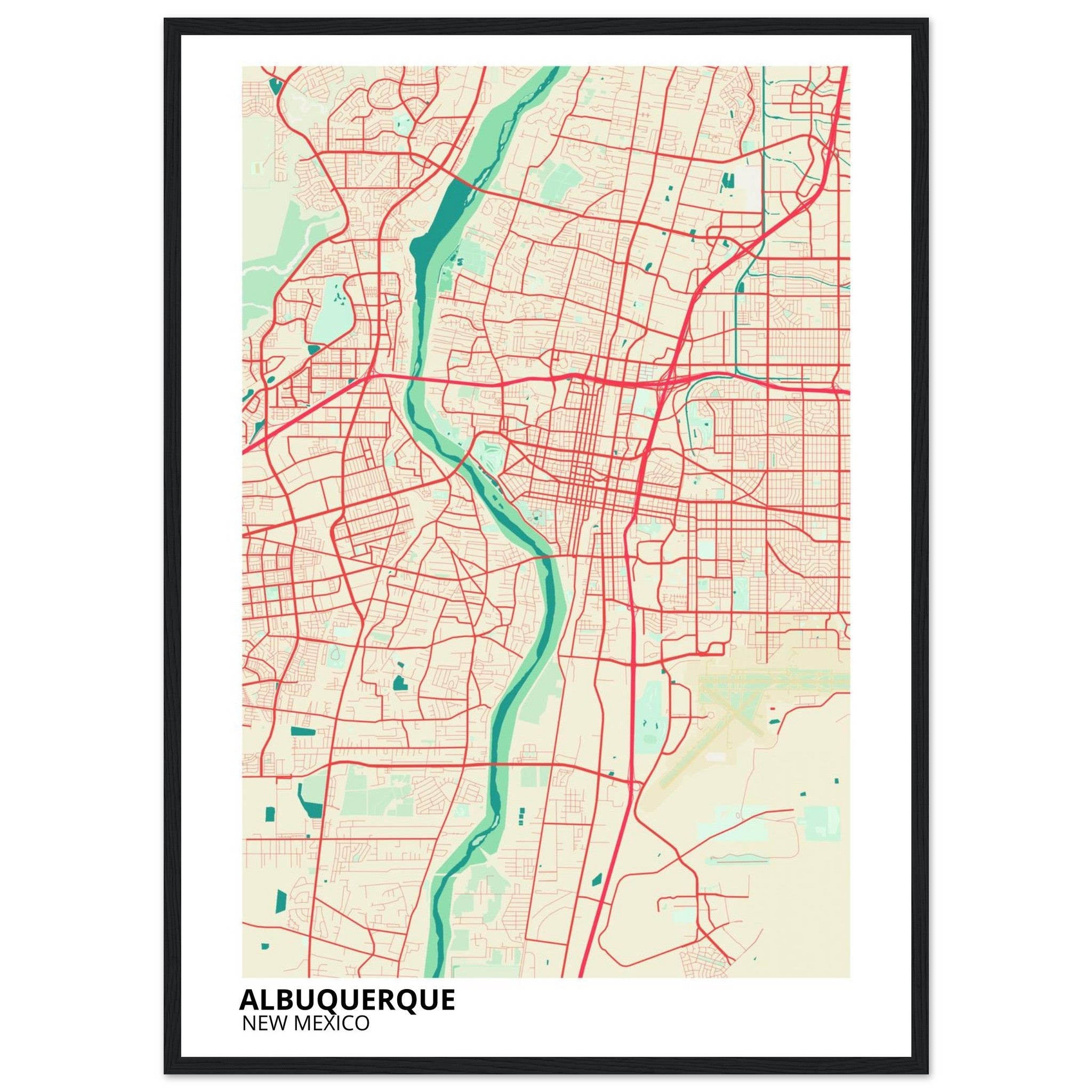 albuquerque map poster print