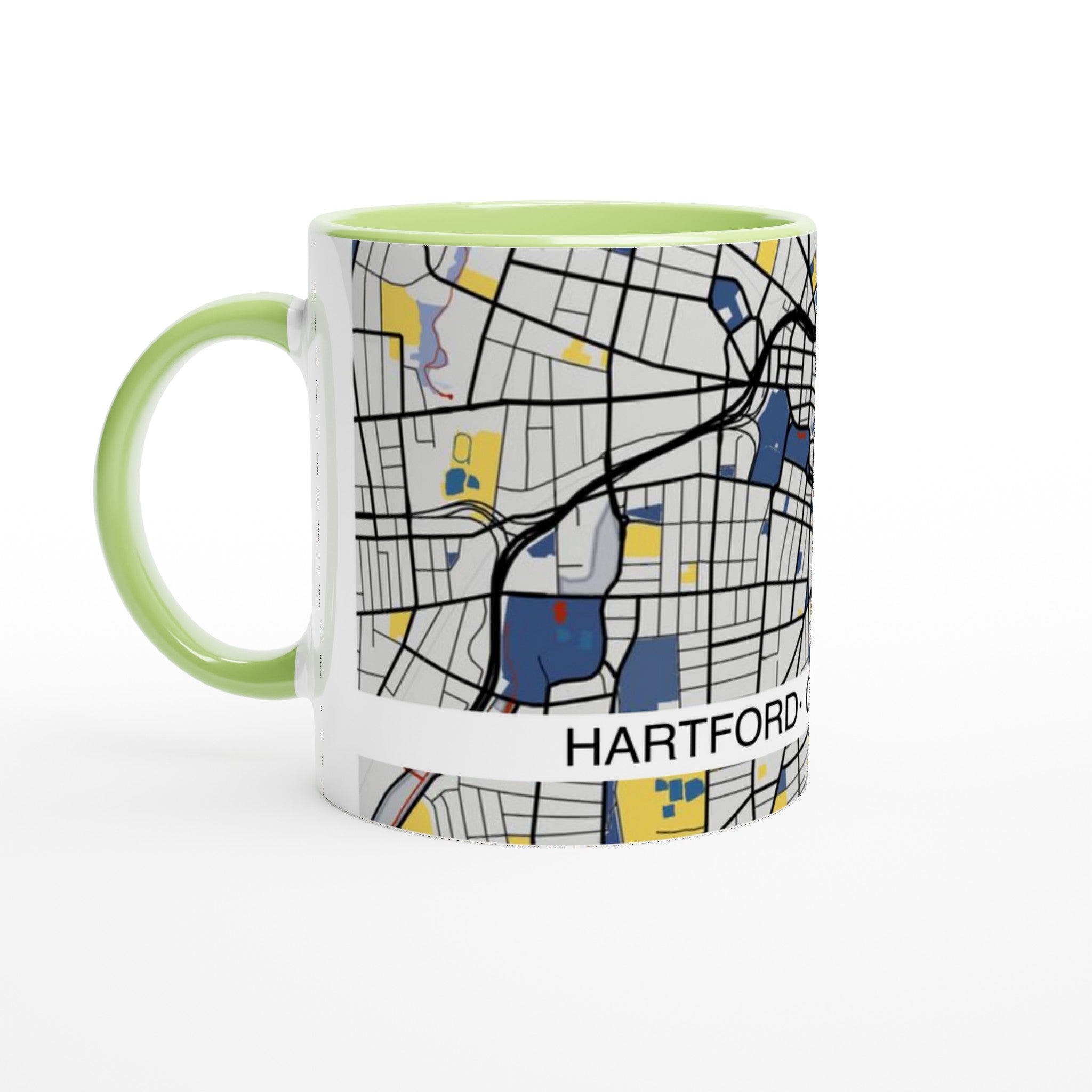 Hartford Connecticut Modern City Map Mug (11oz) - Ink And Atlas