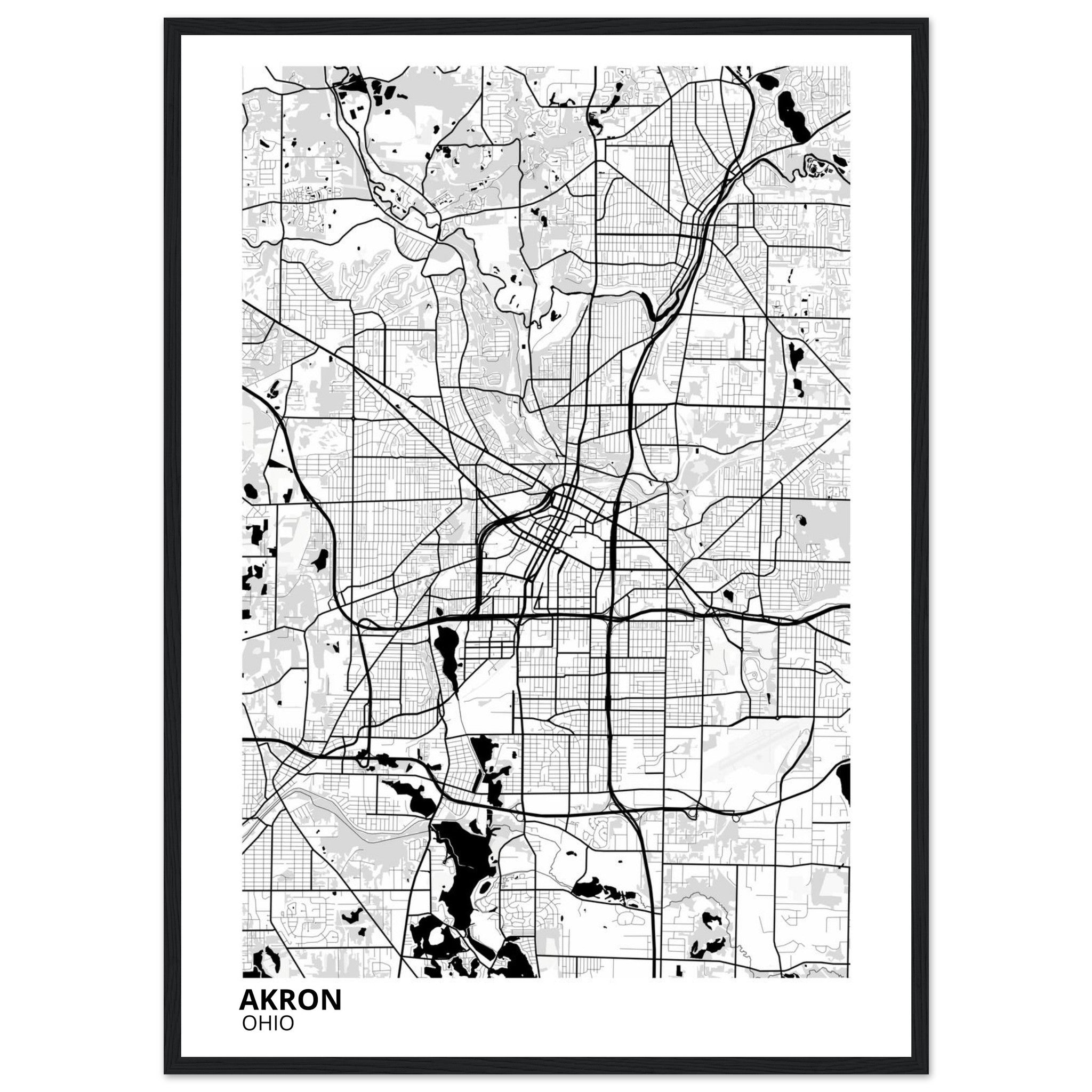 akron map poster print