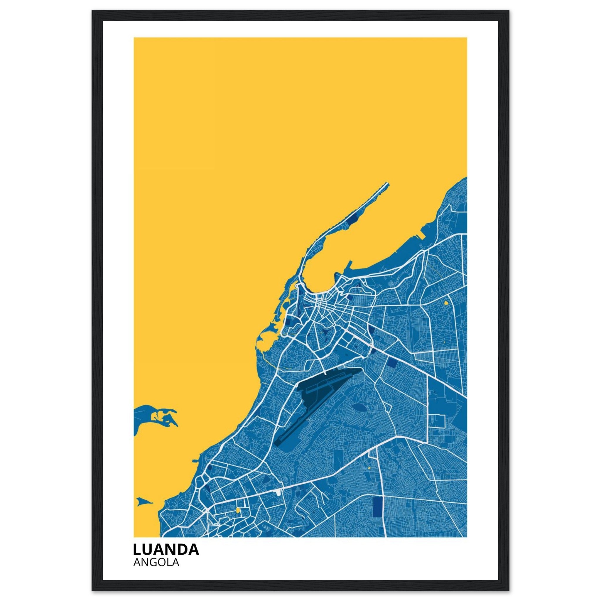 Luanda Angola City Map Poster | Custom Map Art Print - Ink And Atlas