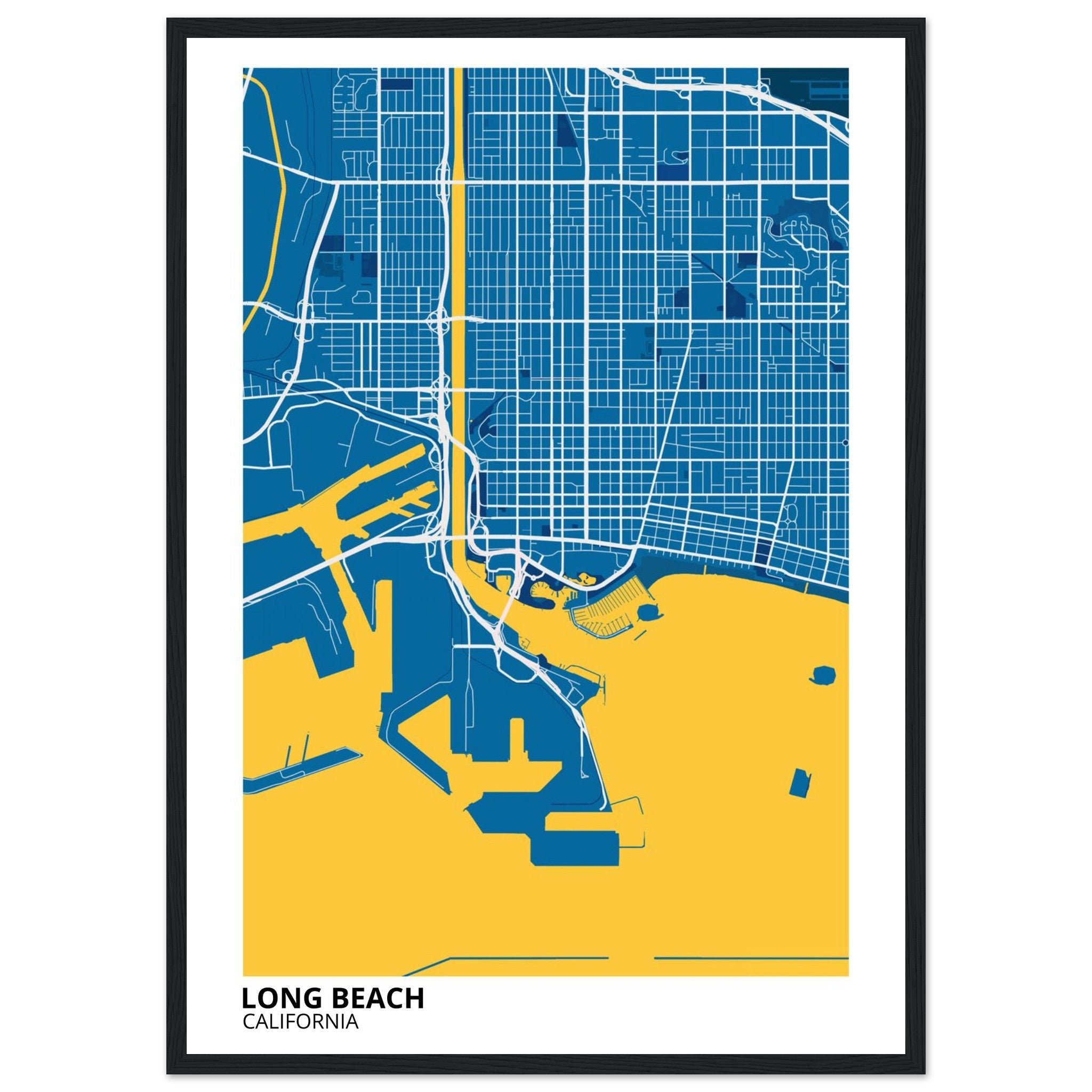 long beach map poster print