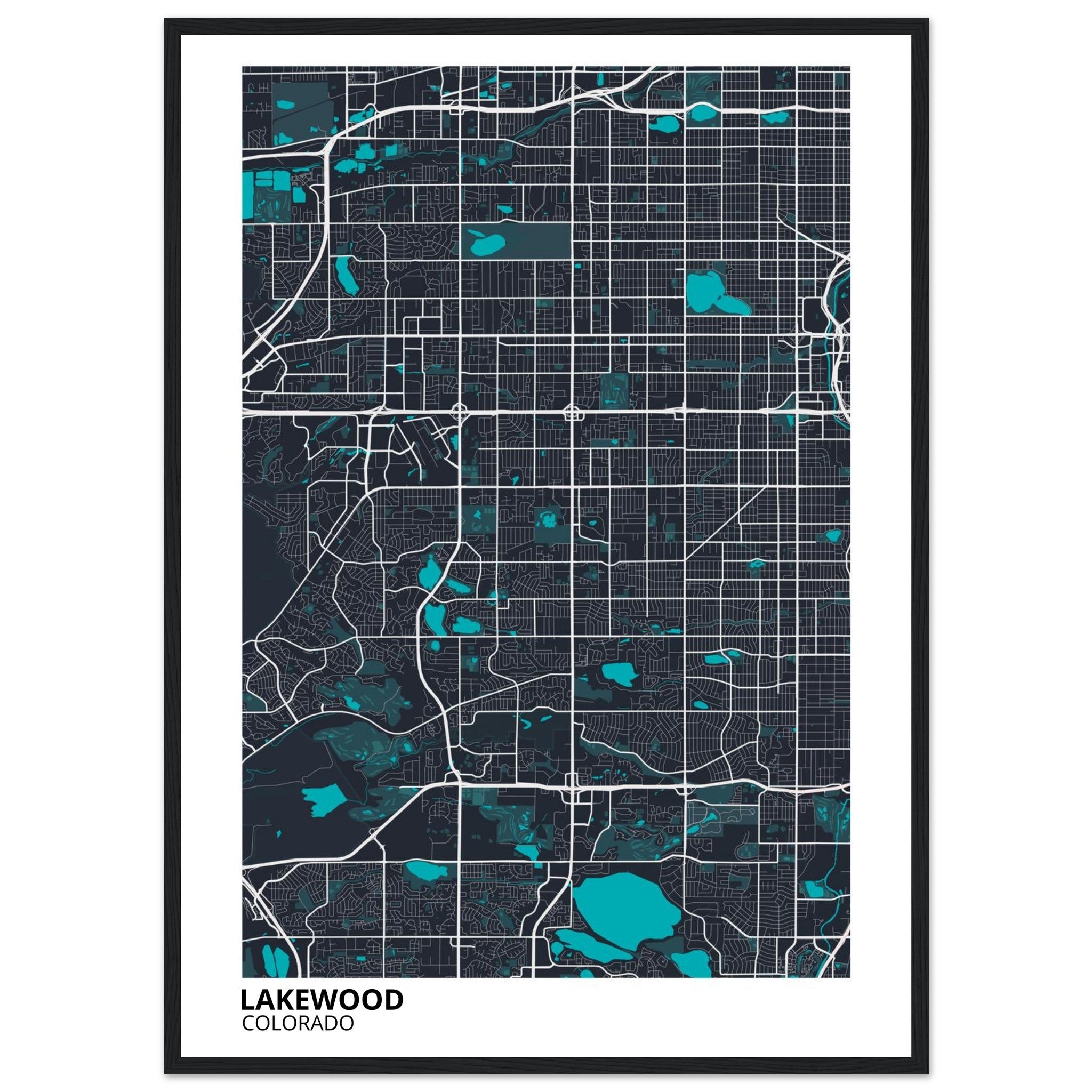 Lakewood Colorado City Map Poster | Custom Map Art Print - Ink And Atlas