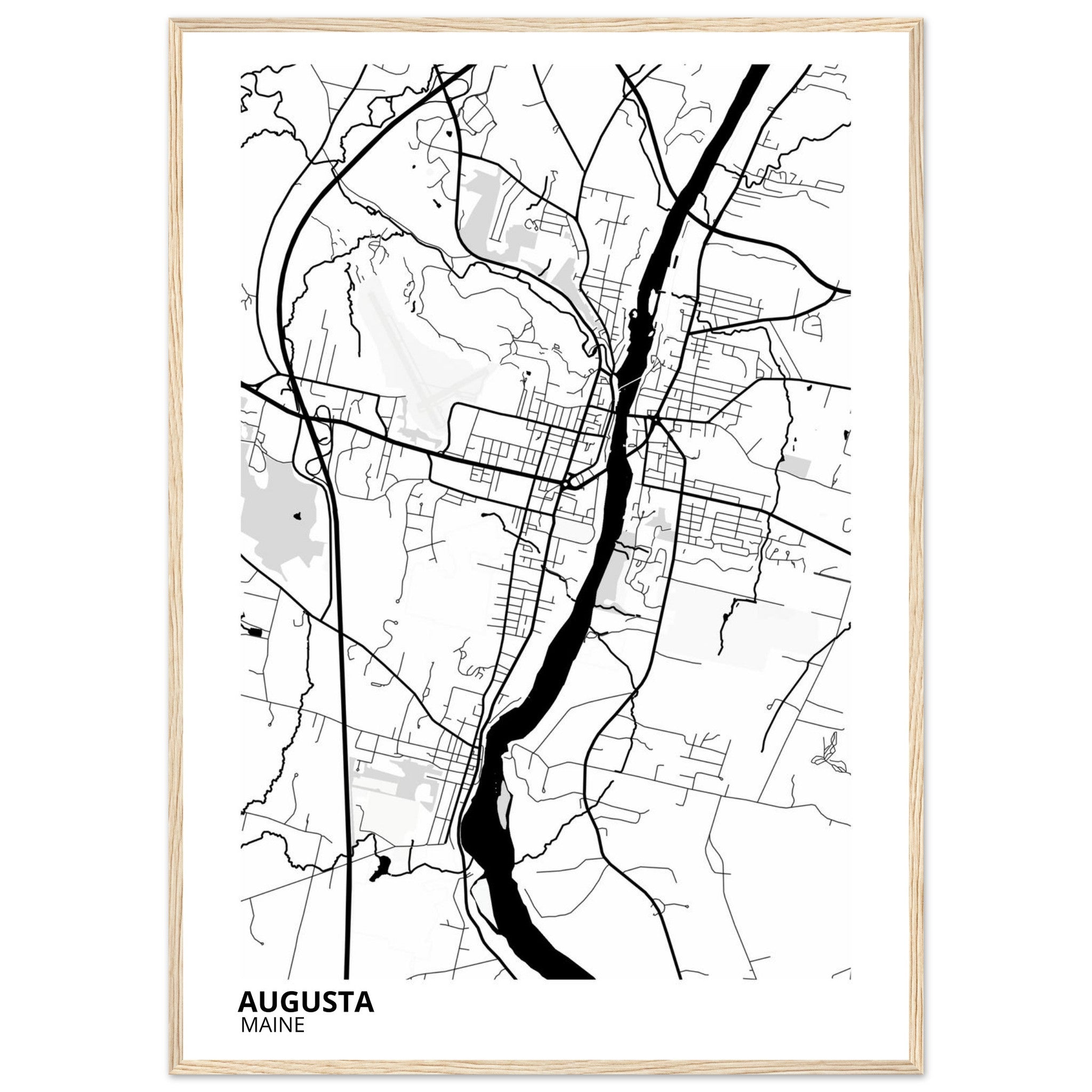 augusta map poster print