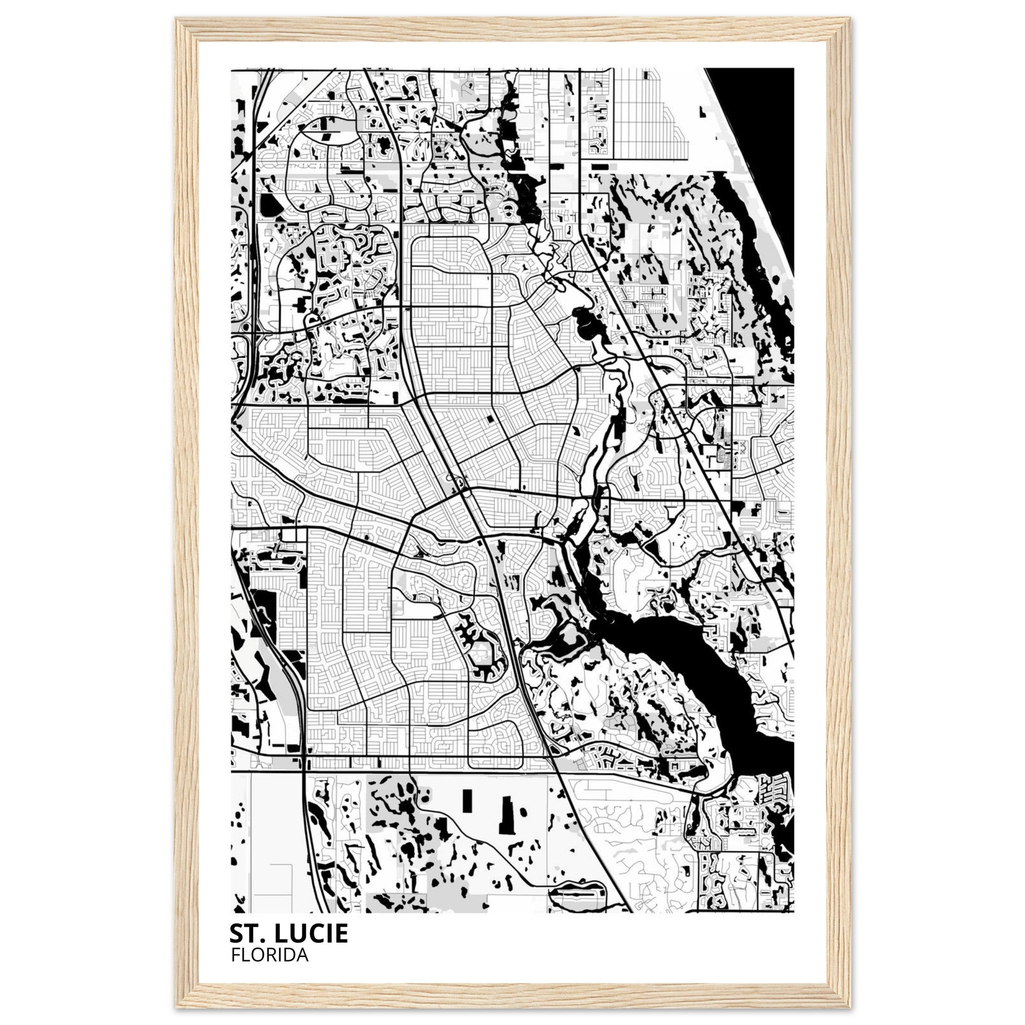 st lucie map poster print
