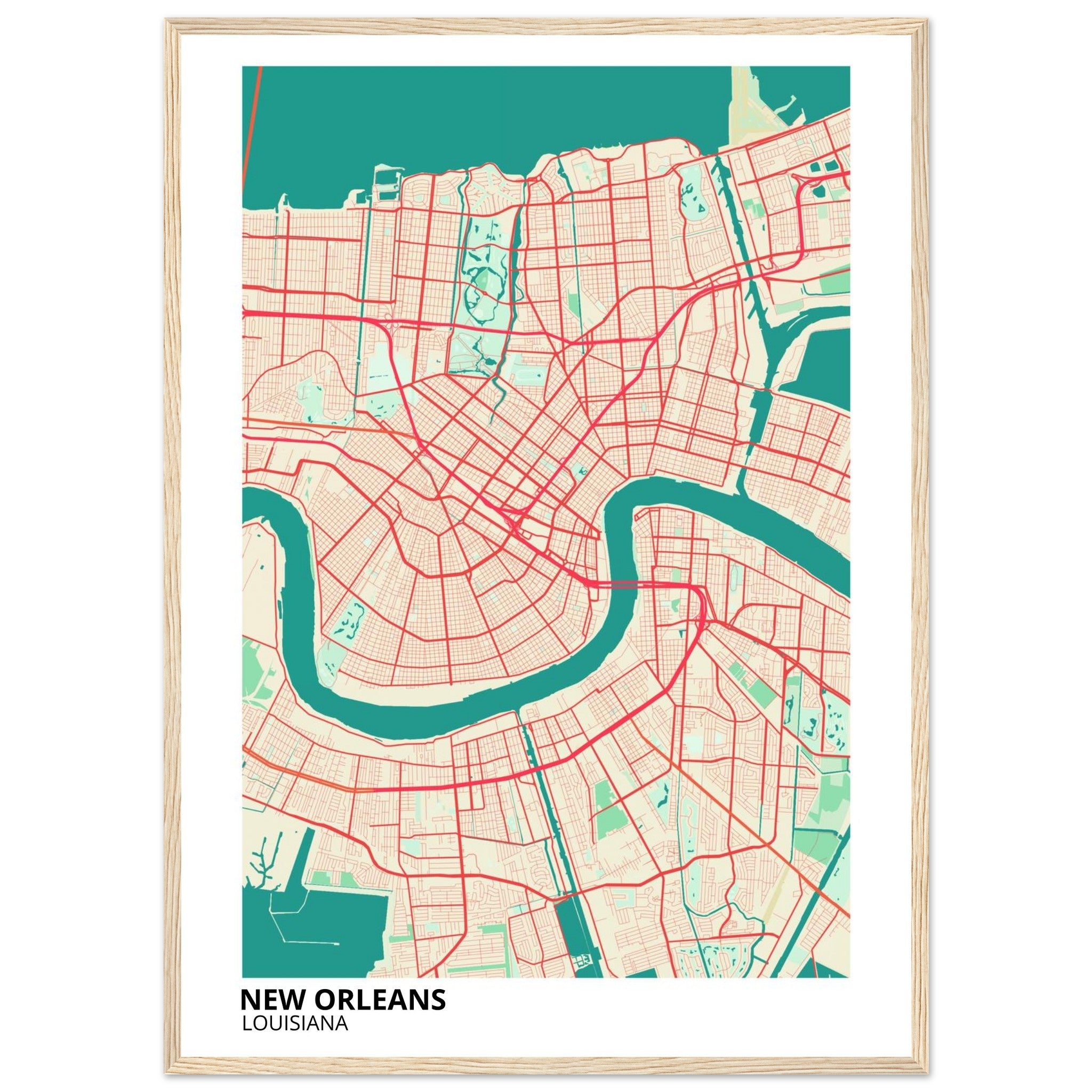 new orleans map poster print
