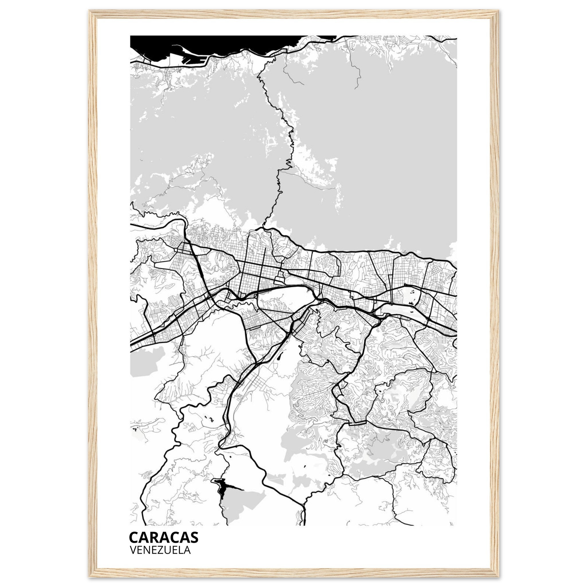 Caracas Venezuela City Map Poster | Custom Map Art Print - Ink And Atlas