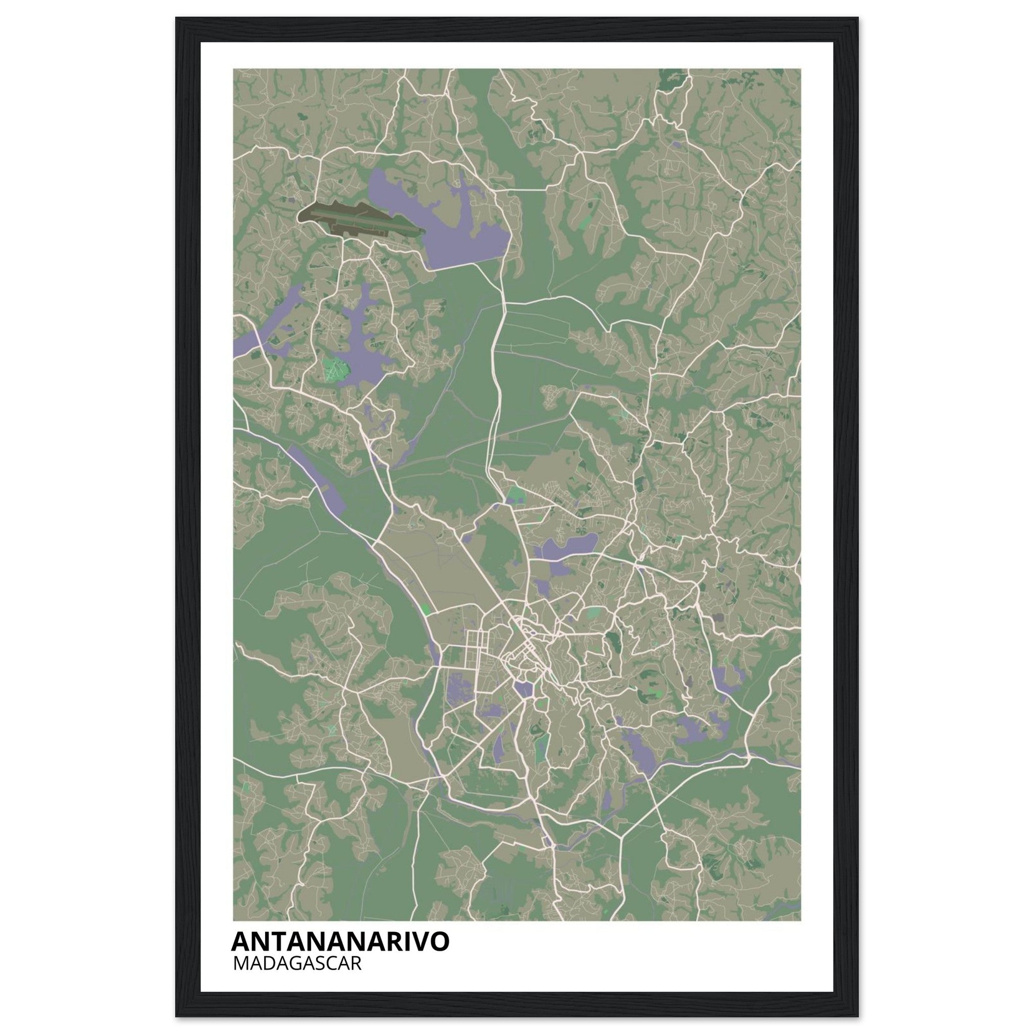 Antananarivo Madagascar City Map Poster | Custom Map Art Print - Ink And Atlas